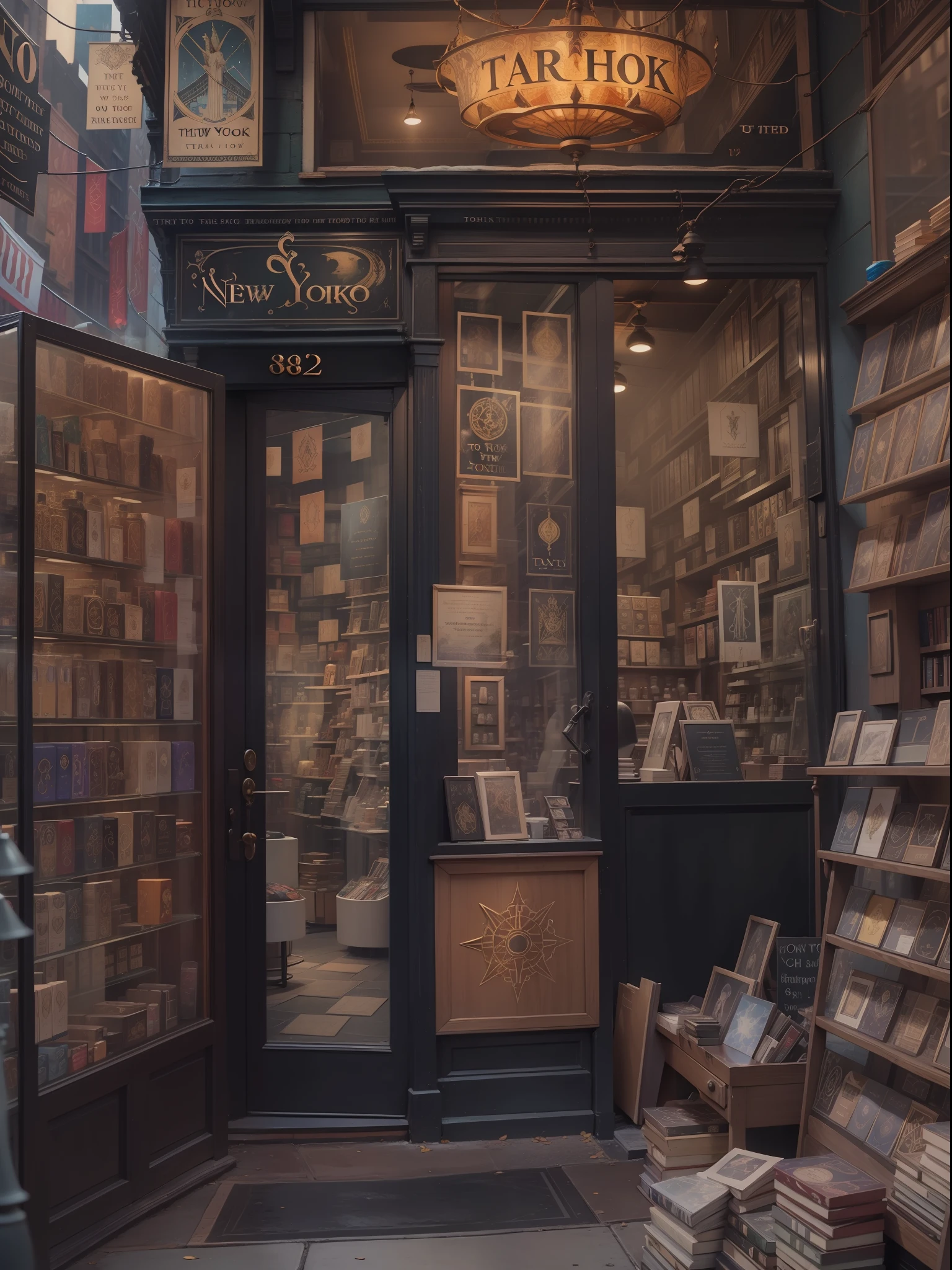 A Tarot shop in New York. UHD, 8k