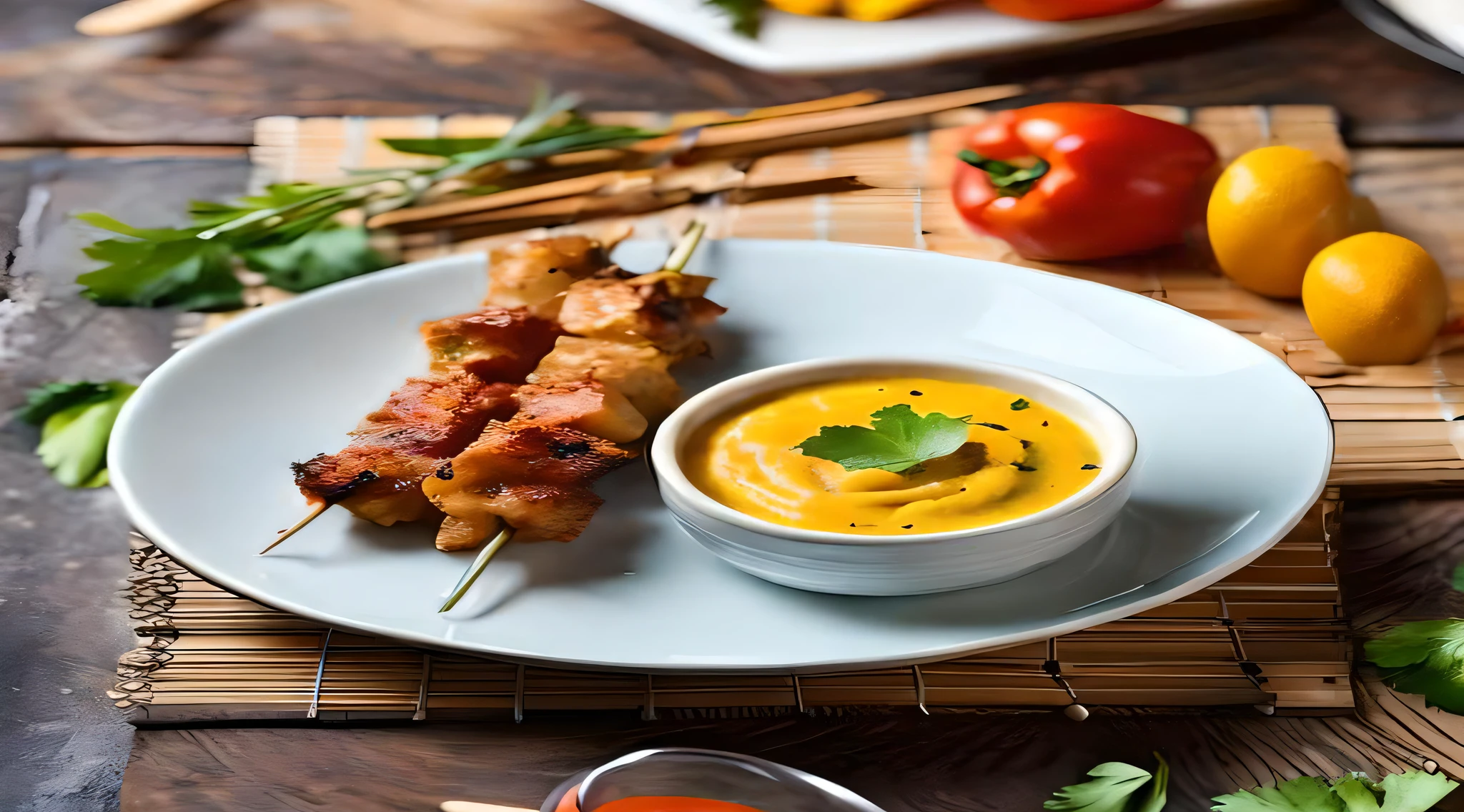 prompt adicione um palito de churrasco no lugar