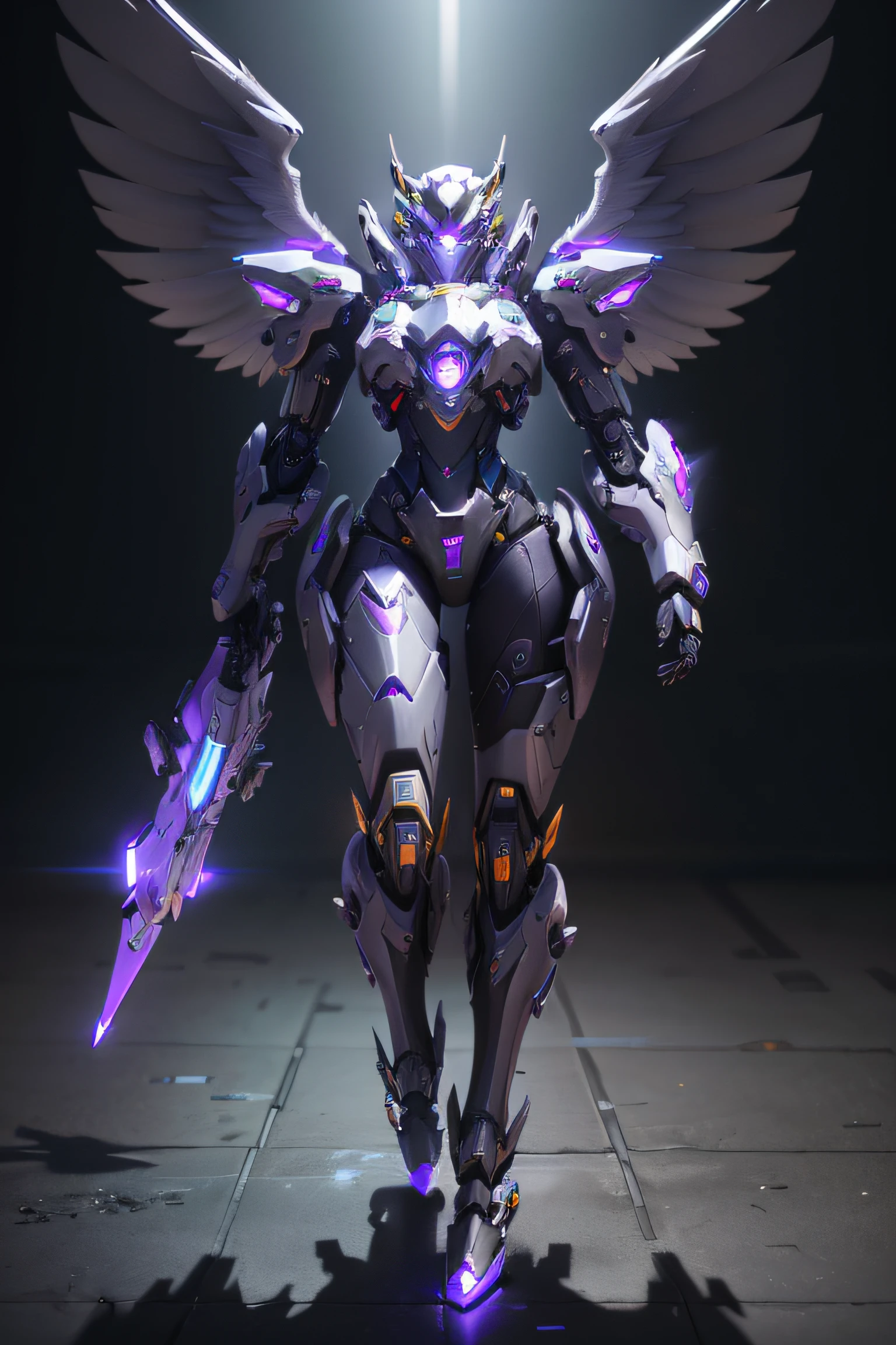 Close-up of a robot with wings on a dark background, Echo from Overwatch, Скин Overwatch, ArtStation's masterpiece, 3d rendered character art 8 K, Overwatch design, Mecha-wings, 8k hd wallpaperjpeg artifact, 8 k hd wallpaperjpeg artifact, Moira from Overwatch, unreal engine rendering + a goddess, Overwatch character, Futuristic Angel Robot