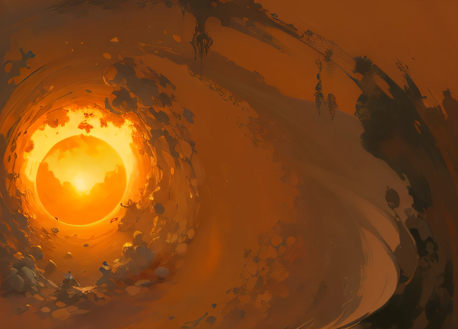 sol, pintura oleo