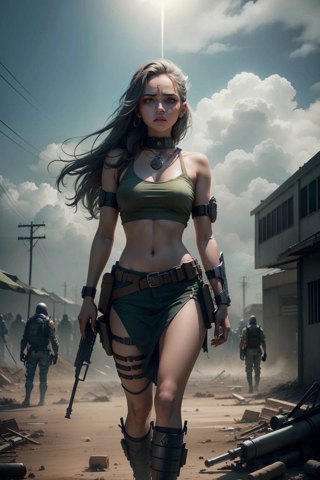 crie uma imagem holywoodiana de um apocalipse zumbi
