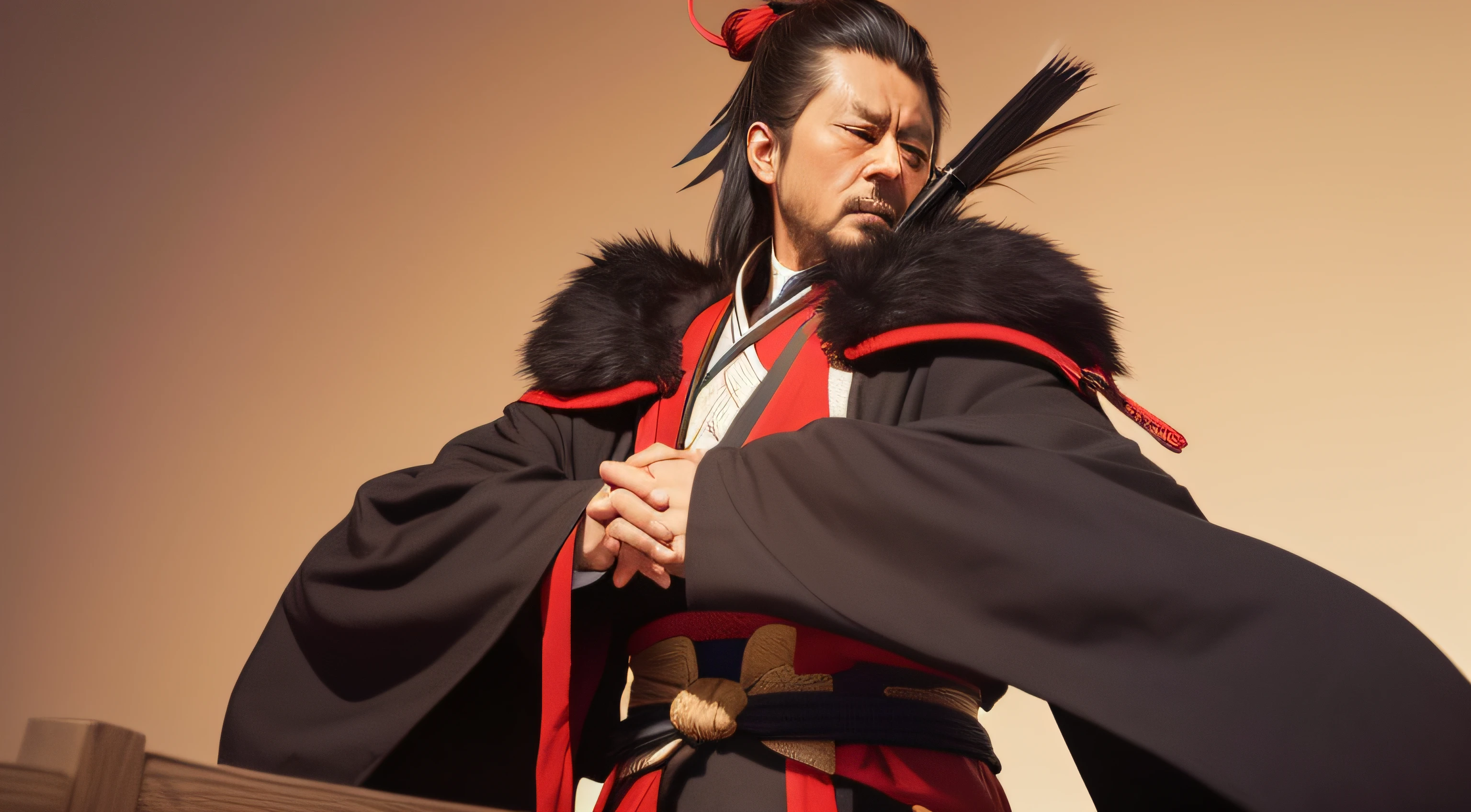 Miyamoto Musashi, standing, hands together