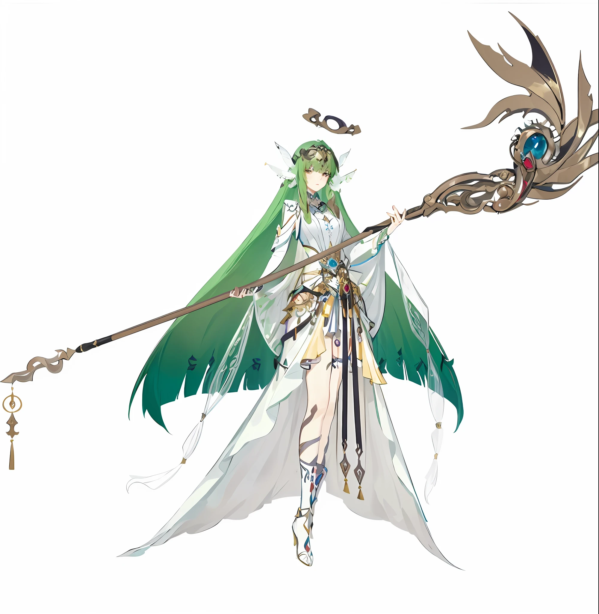 (Masterpiece, Best quality, Ultra-detailed, Best shadow), (Detailed background,Dark fantasy), (Beautiful detailed face), High contrast, (Best illumination, An extremely delicate and beautiful), ((Cinematic light)), Colorful, hyper-detailing, Dramaticlight, Intricate details, (1 girl, Solo,Green hair, sharpy face,Low Twin Tails,Golden eyes, hair between eye,Dynamic Angle), full bodyesbian,bow,archer,Flying arrows,Genshin Impact ,yoimiya