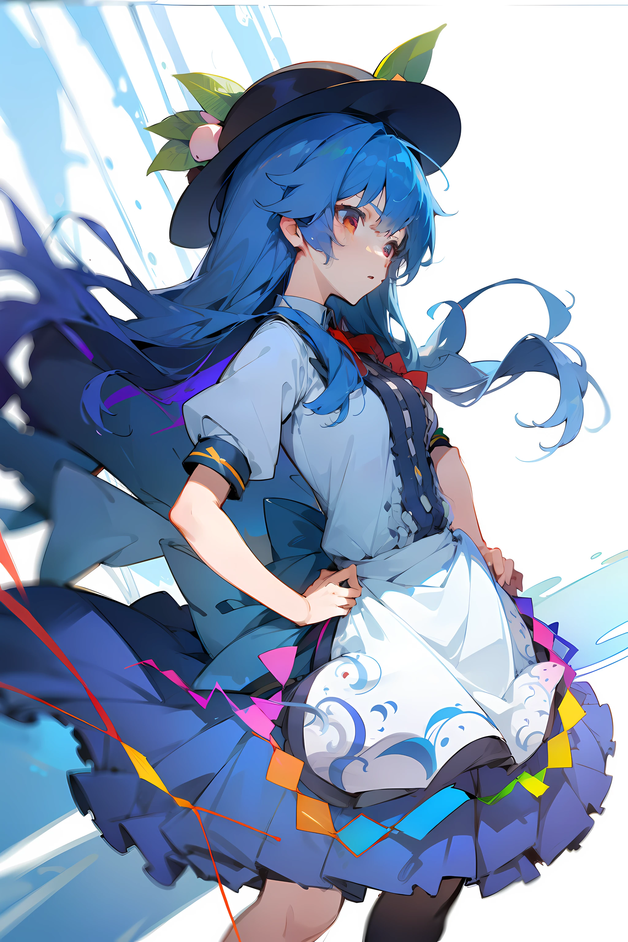 (masterpiece),best quality, expressive eyes, perfect face, 1girl,
big , H-cup, good breasts on waist,beautiful, gorgeous,anime,girl,lora,hinanawi tenshi, blue hair, blue haired,tent boobs, tent , tent breast, floating s,waist grab, grabbing waist, mains sur les hanches , hands on hips