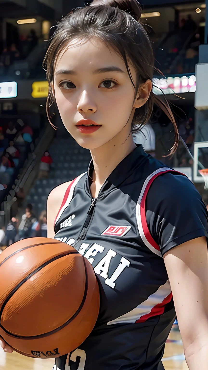 Woman in Basketball Suit