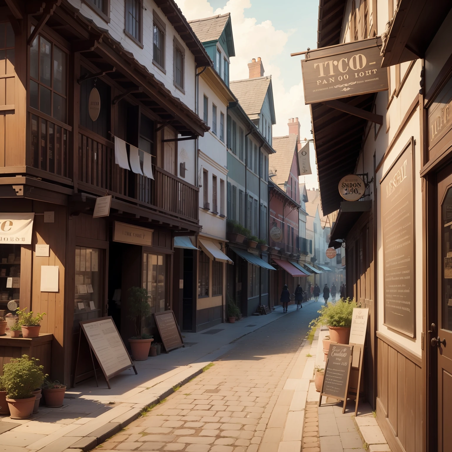 A shopping street in the 1800s
