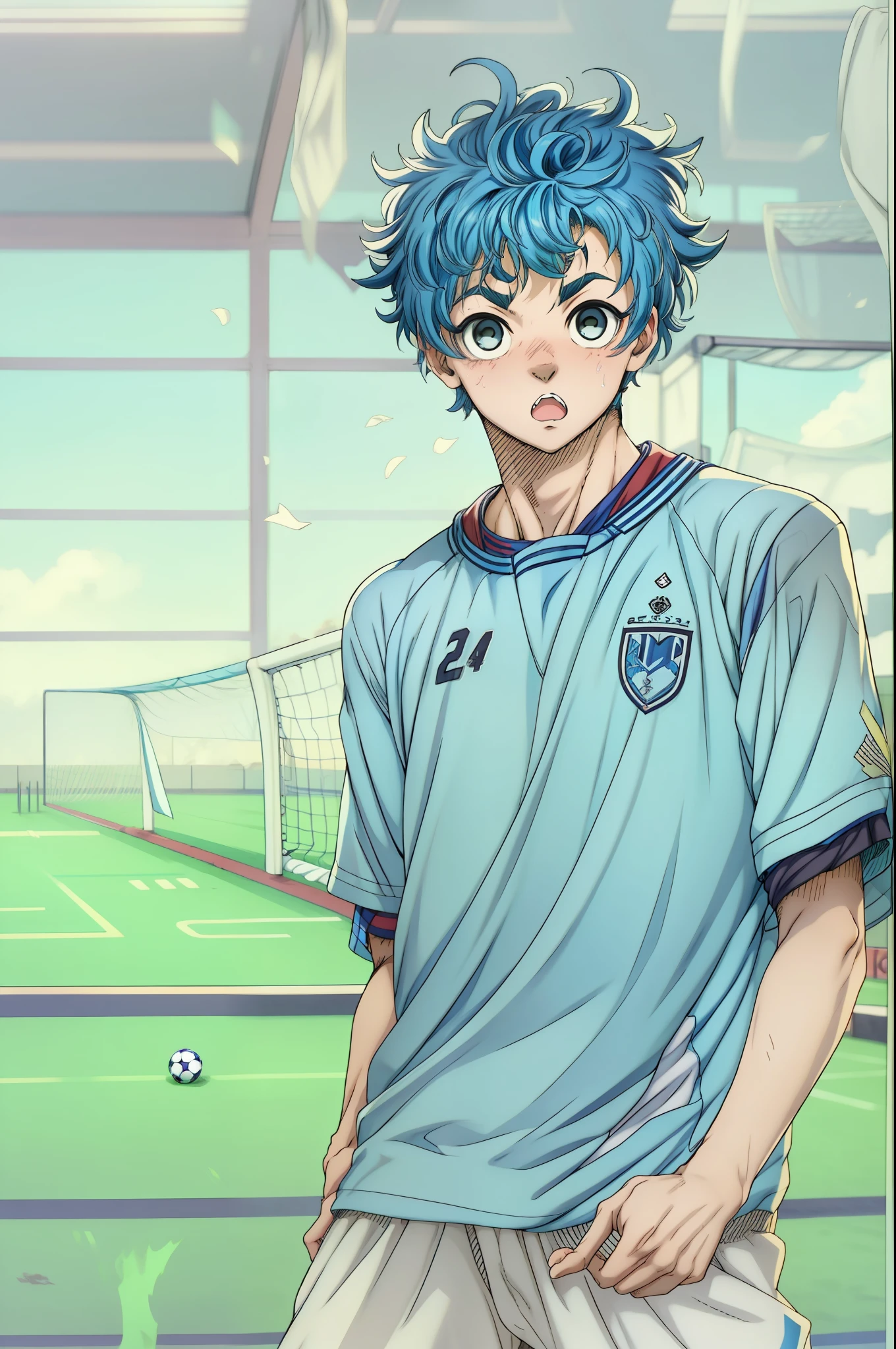 :0, anime boy , soccer player , blue hair