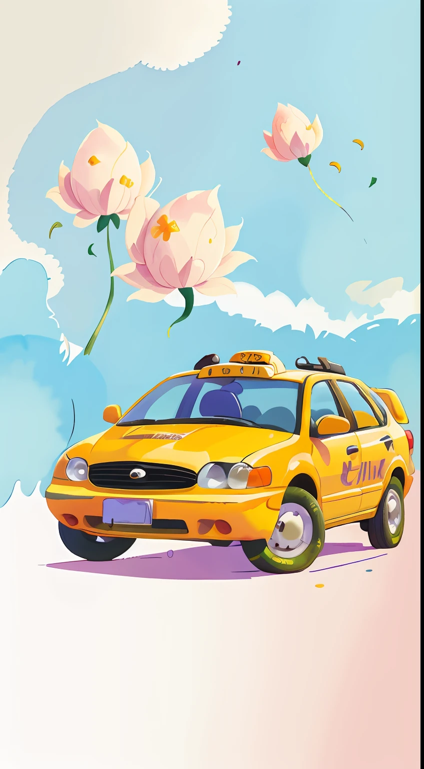 1taxi, drawing in maximum quality, high-quality cartoon drawing, illustration for book, children's book, watercolor clipart, full illustration, 4k, sharp focus, watercolor, smooth soft skin, symmetrical, soft lighting, concept art, watercolor style, strybk, children's style fairy tales. Octane rendering, 3d, perfect. watercolor style, white background