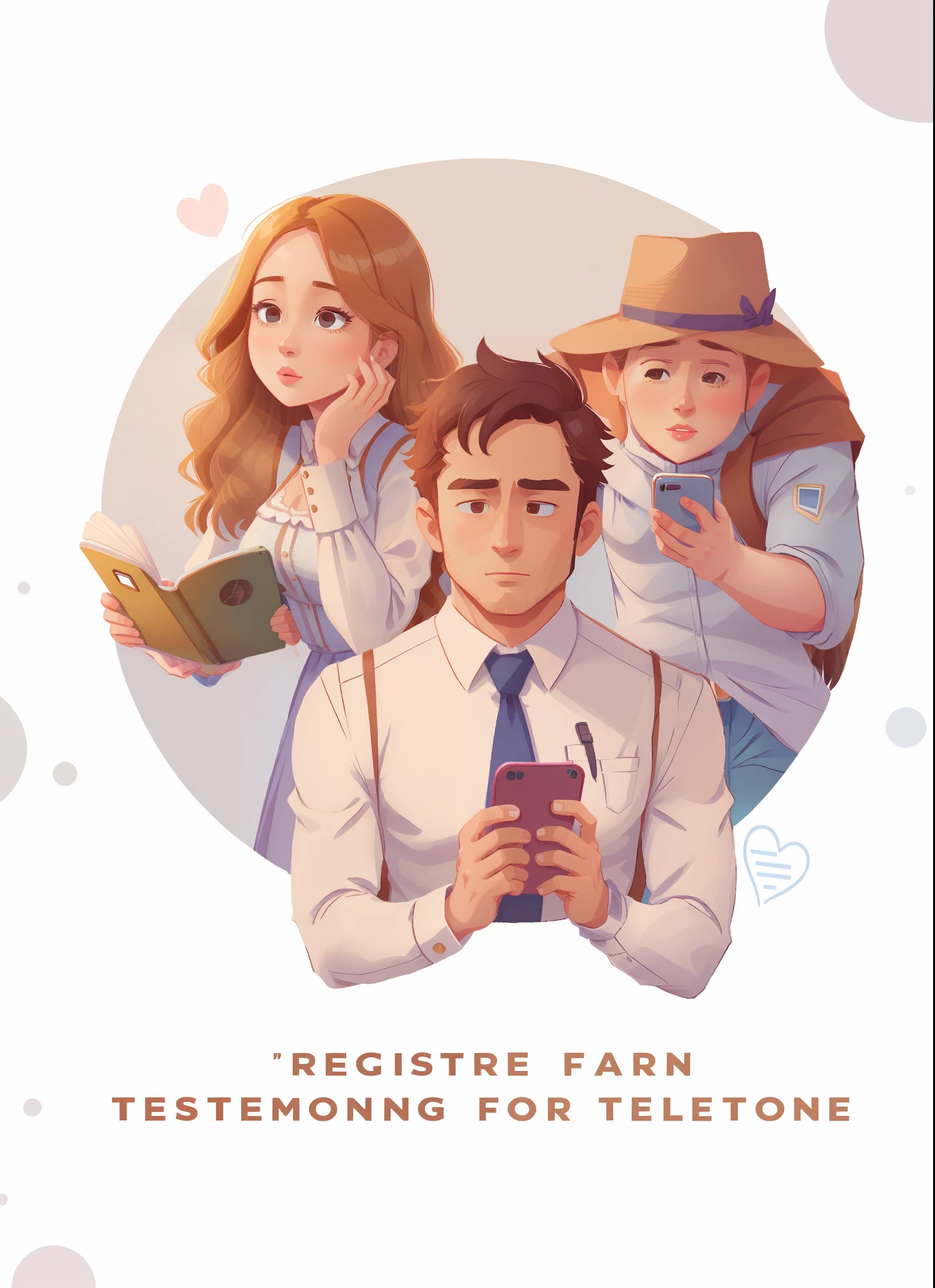 There's a man and a woman who are looking at their phones,