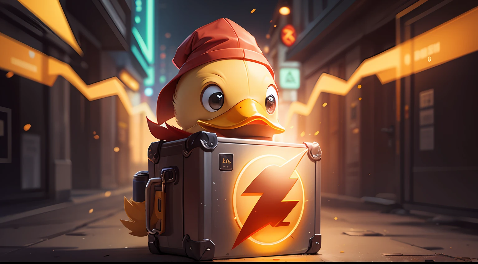 The chest icon of a duck dressed as the hero Flash looks like a database. --auto