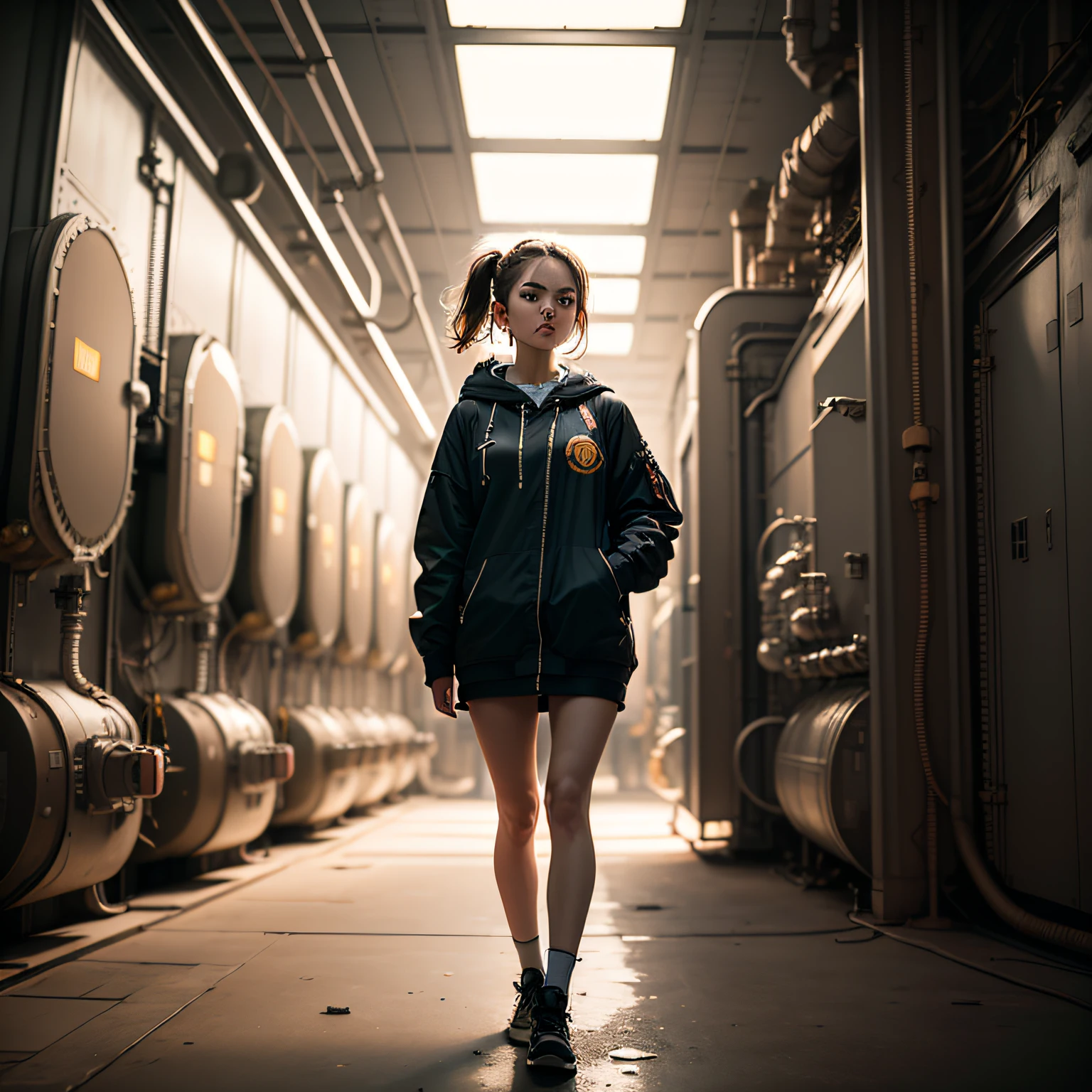 (masterpiece, best_quality, 1girl in a Nuclear Power Station:1.4), full body portrait of a fairy doing drugs, standing, ugly, tired, (perfect face:1.2), full body shot, dirtcore, worn out, junkpunk, in the style of tony diterlizzi, sepia:1.6, black and white, color gradient, cinematic light, (sharp focus:1.6), highly detailed, ultra realistic, 8k