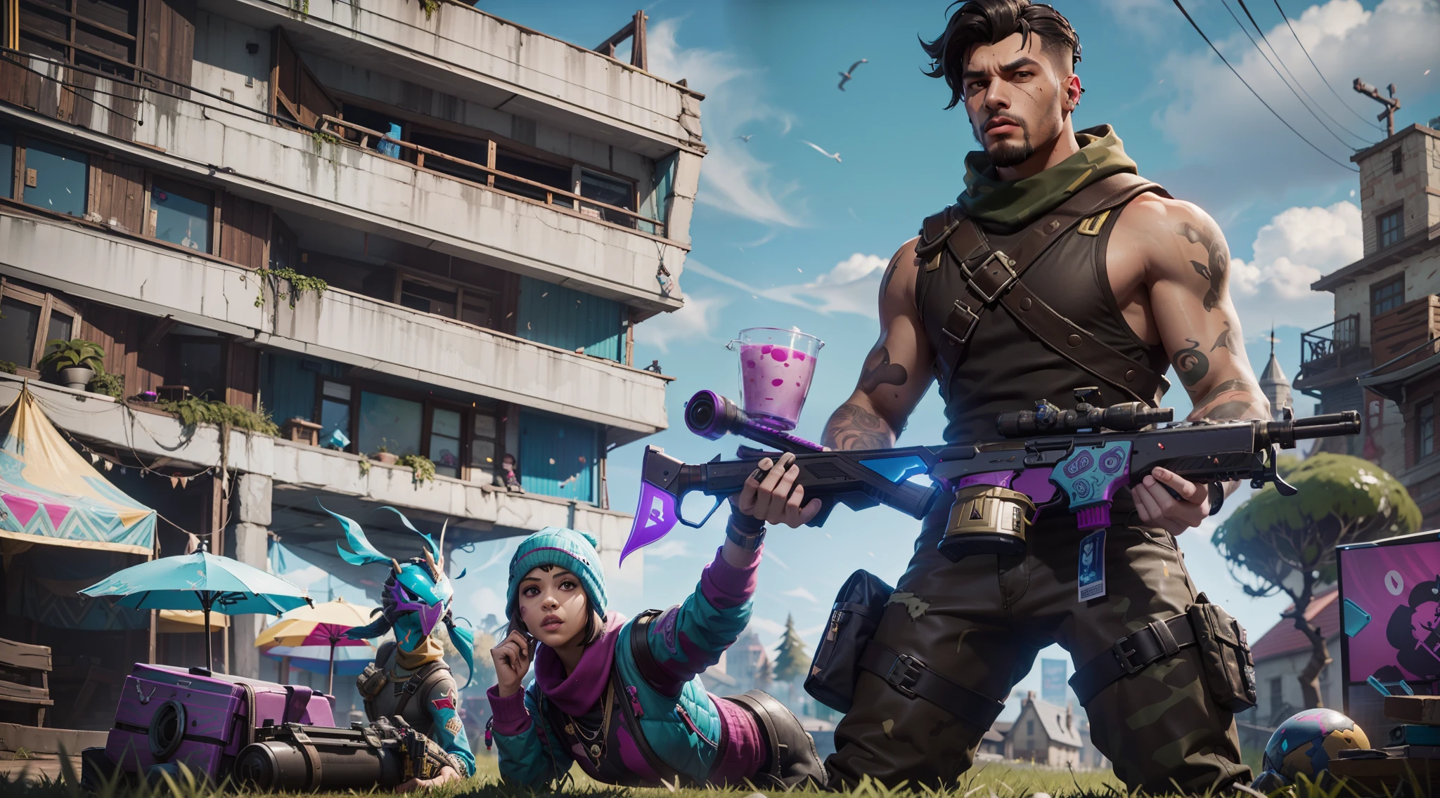There are two people who are posing for a photo in front of a building, Jerma985 en Fortnite, En la piel de Fortnite, En Fortnite, Realismo en el estilo del juego Fornite, Fortnite realista, en el juego, Estilo Fortnite, Con tal que, Neymar en Fortnite, en estilo de juego 8K, En el juego, en - juego, como personaje de FortniteDos personas con armadura de cuerpo entero sosteniendo armas contra un fondo naranja, Piel de obsidiana, En la piel de Fortnite, Aspecto de Fortnite, Estilo Fortnite, Estilo de arte de Fortnite, Personaje de Fortnite, Fortninte, Epic Games, Captura de pantalla de Fortnite, Fortnite, piel escamosa, Con tal que, Skin en el PC para juegos, piel de platino, Epic portrait of the game, Juego proporcionado. Renderizado de octanaje