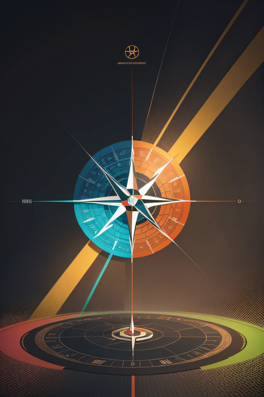 The logo features a compass in the center, representing the idea of direction and orientation in the midst of different timelines. Around the compass, There are several arrows pointing in different directions, simbolizando os diversos caminhos e possibilidades encontrados no multiverso. The colors are vibrant and represent the diversity and energy of the event.