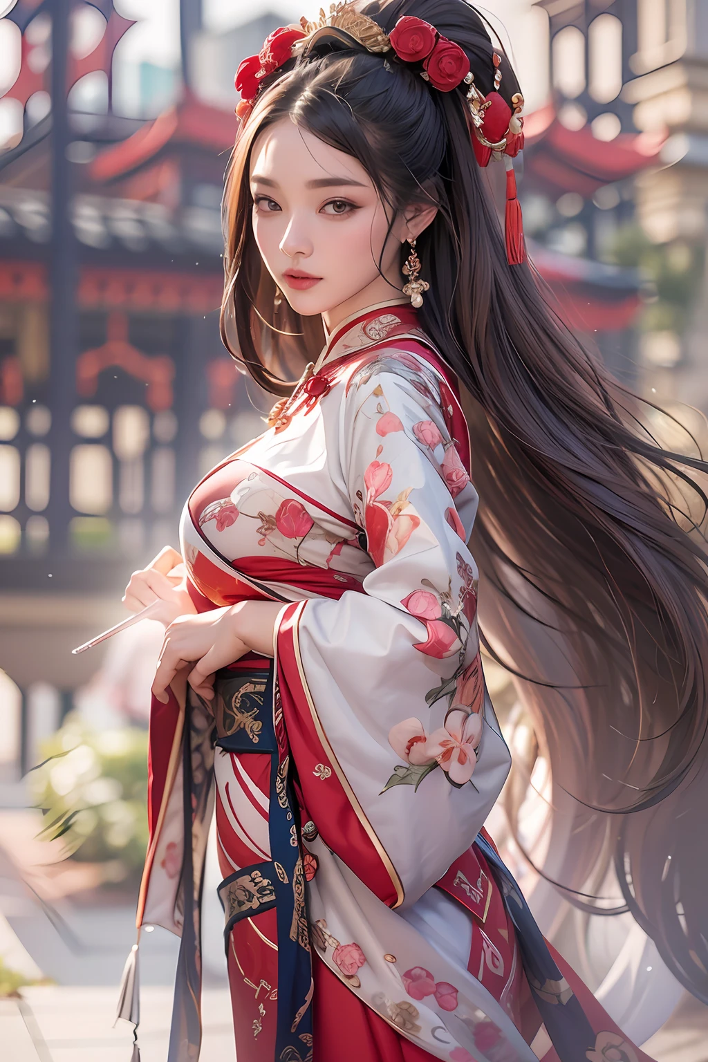 Gilded Chinese Palace,Look at viewers,depth of fields,bokeh dof,light falling,((A MILF))、Pregnant Woman、The biggest belly、
Underwear with see-through、one girls、Red Shirt、a black skirt、huge-breasted、
Brown-eyed、(The long-haired、A dark-haired、Very straight hair:1.4、hime-cut:1.4)、Earring Necklace、pouty、
a picture、​masterpiece、top-quality、nffsw、hight resolution、realistic detail、glistning skin、mature figure、Plump body、voluptuous breasts、perfect bodies、Wide waist、colourfull、looking at the viewers、hyper realisitic、from the front side、watercolor paiting、Traditional Media、(chromatic abberation、intricate detailes)、dynamicposes、dynamic ungle、
40k、nffsw、Hi-Res、Angle from below、Ancient Chinese costume、Ancient Chinese style hairstyle、Up Hairstyles、Wearing white silk cloth all over her body、