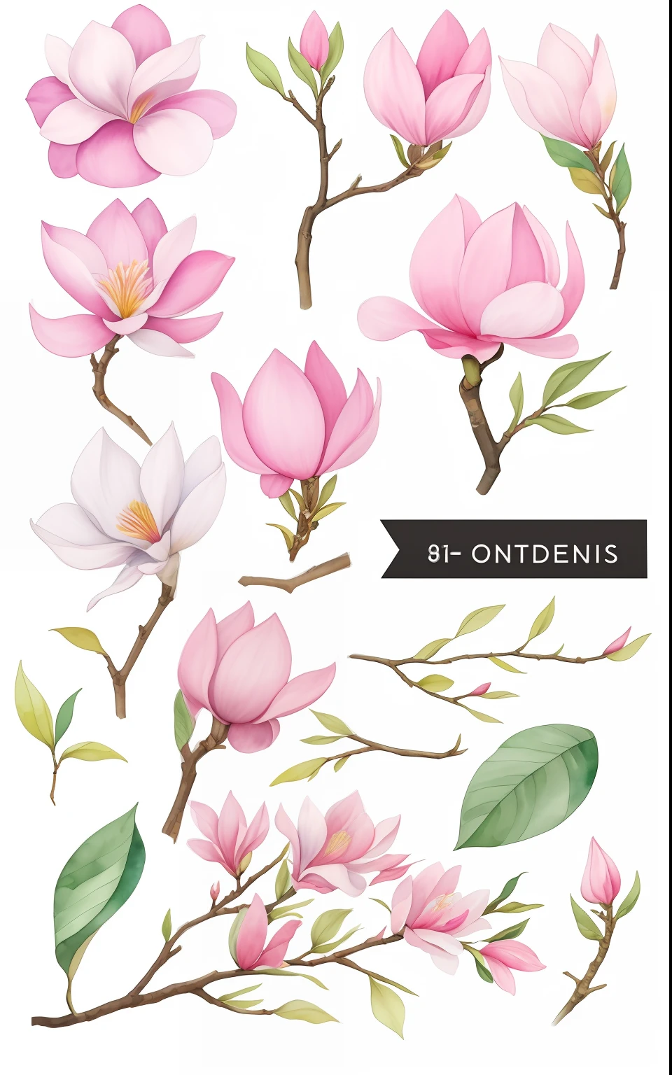 watercolor magnolia flowers and leaves, Magnolias, Magnolia large leaves and stems, leaves and stems of magnolia, magnolia, elementos florais, magnolia stems, botanic watercolors, flor, botanico, elementos da natureza, botanical illustration, flores elegantes, botanicals, botanical art, 🌸 🌼 💮, botanical art, Aquarelas de alta qualidade, Magnolia Goliath Head Ornaments, muitos elementos