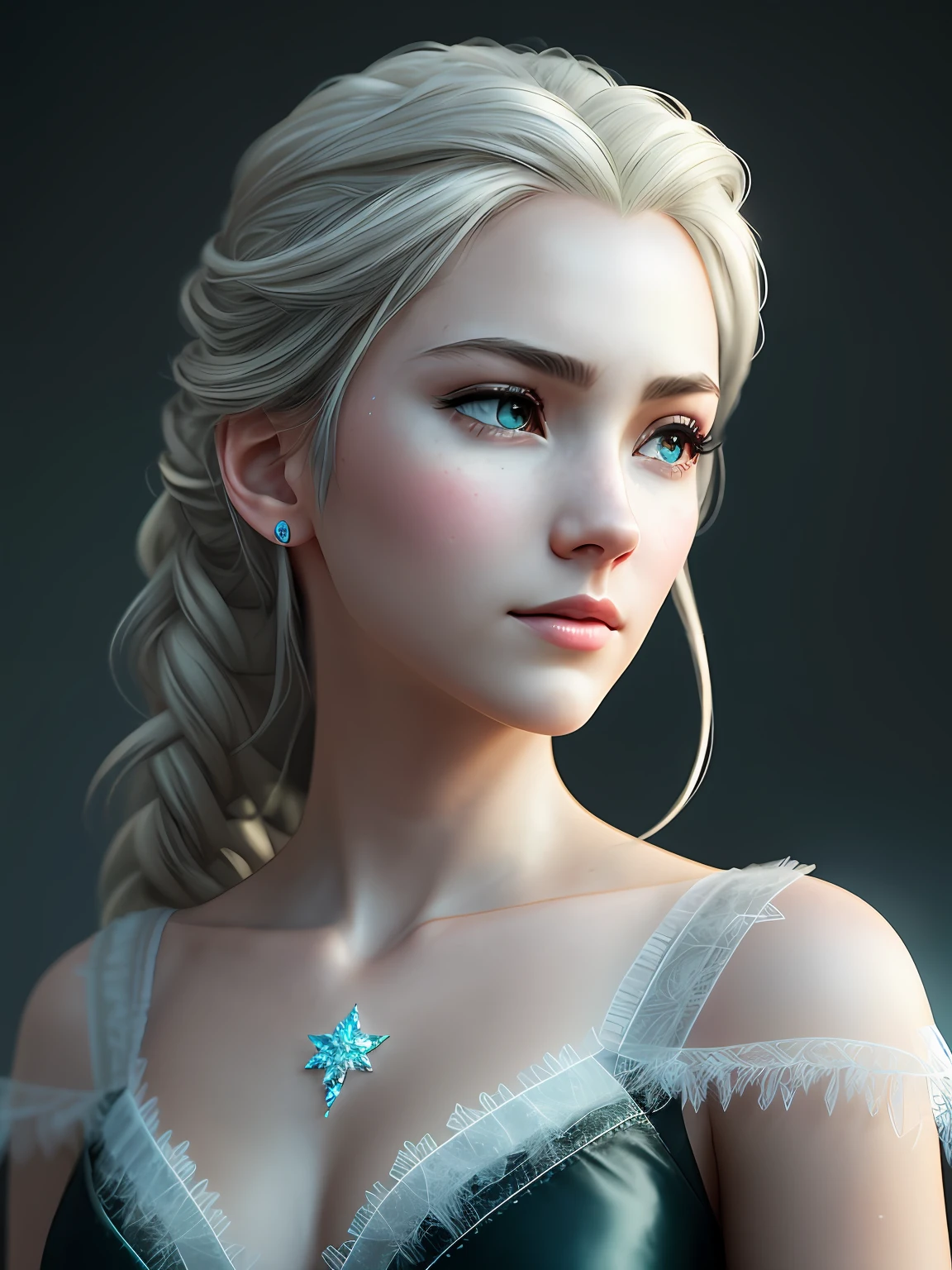 Highly detailed CG unity 8K wallpaper, Style shooting, complex, High detail, Dramatic, Highest quality cinematic still images, Very detailed, Masterpiece, Best quality, Character design, Elsa, 《frozzen》Elsa, (( Dark style)), Realistic ultra-detailed rendering style, Natural light, Sharp character design, (hardfocus, 8K), (((Natural skin texture))), 8K textures, Soft cinematic lighting, Adobe Lightroom, Dark room, hdr, Sophisticated, elegant, rich details, Sharp focus, ((((Film Look) )), soothing tones, A frenzy of details, intricately details, Super detail, Low contrast, Flexible film illumination, Dull colors, exposure blend, hdr, fade, 35mm, f/1.4, ISO64, F16, 25 seconds.