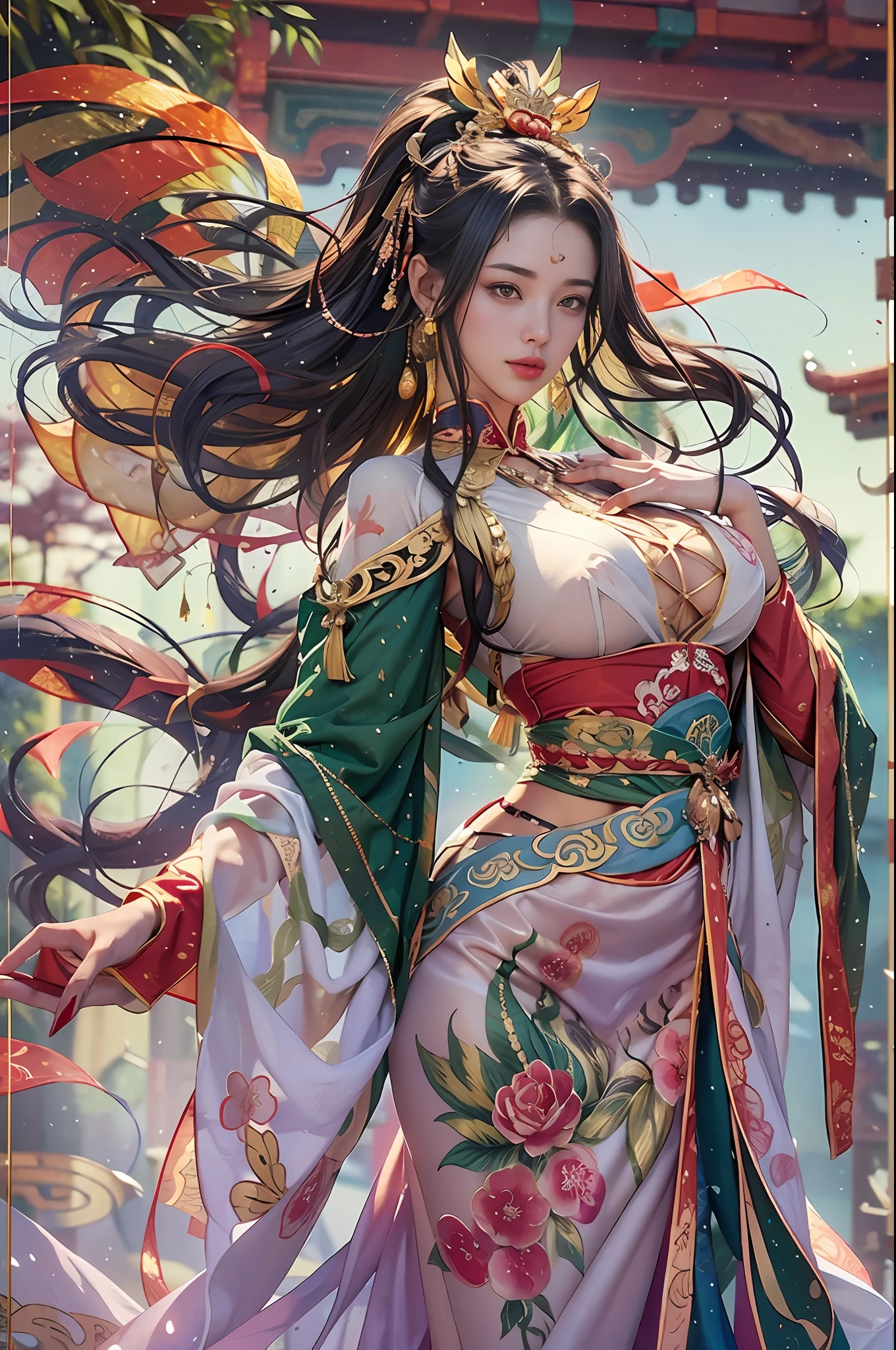 Gilded Chinese Palace,Look at viewers,depth of fields,bokeh dof,light falling,((A MILF))、Pregnant Woman、The biggest belly、
Underwear with see-through、one girls、Red Shirt、a black skirt、huge-breasted、
Brown-eyed、(The long-haired、A dark-haired、Very straight hair:1.4、hime-cut:1.4)、Earring Necklace、pouty、
a picture、masterpiece、top-quality、nffsw、hight resolution、realistic detail、glistning skin、mature figure、Plump body、voluptuous breasts、perfect bodies、Wide waist、colourfull、looking at the viewers、hyper realisitic、from the front side、watercolor paiting、Traditional Media、(chromatic abberation、intricate detailes)、dynamicposes、dynamic ungle、
40k、nffsw、Hi-Res、Angle from below、ancient Chinese costume、Ancient Chinese style hairstyle、up hairstyle、Wearing white silk cloth all over the body、
