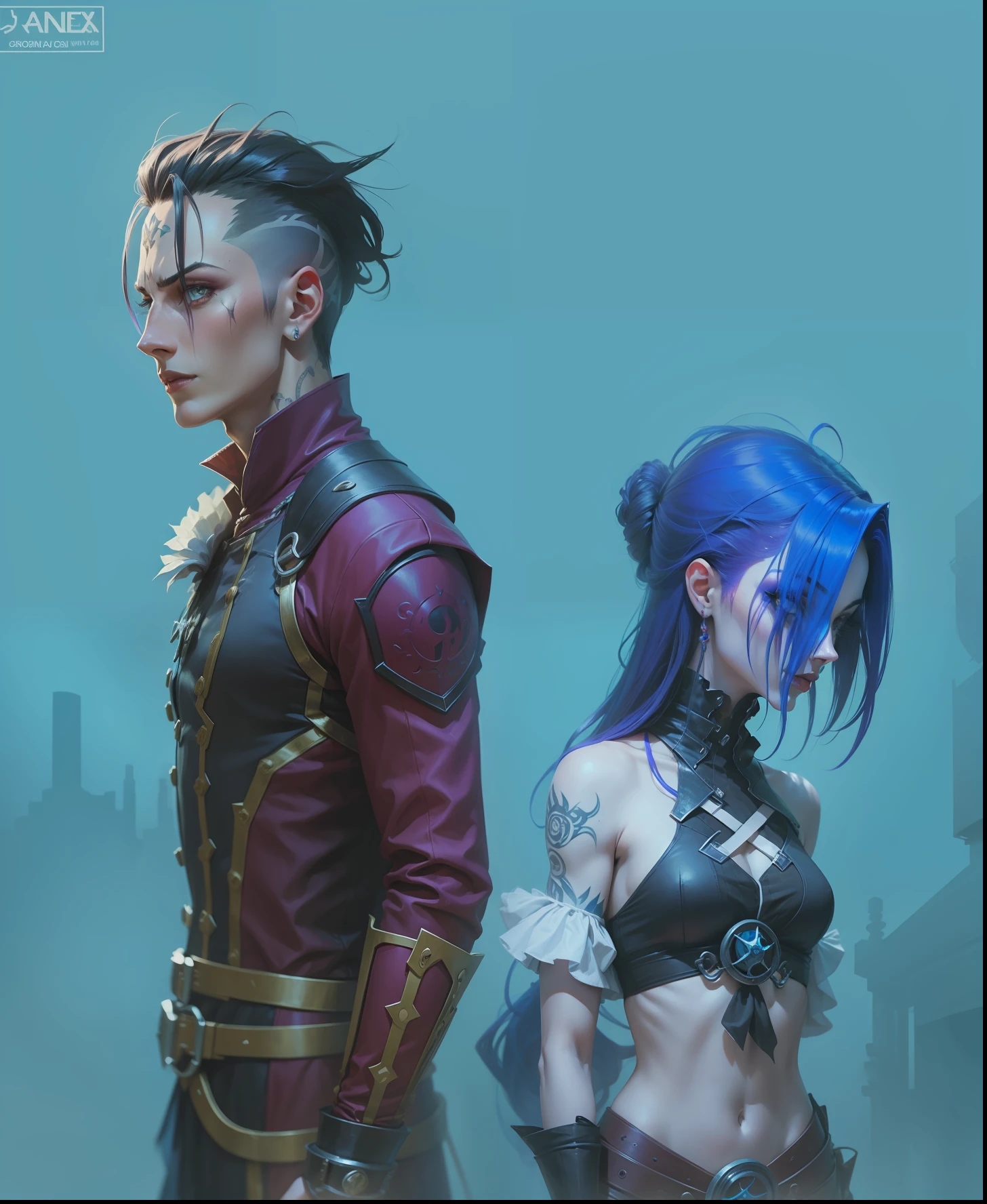 Jinx de Arcane. Um homem com uma cicatriz no rosto. Jinx, Arcane