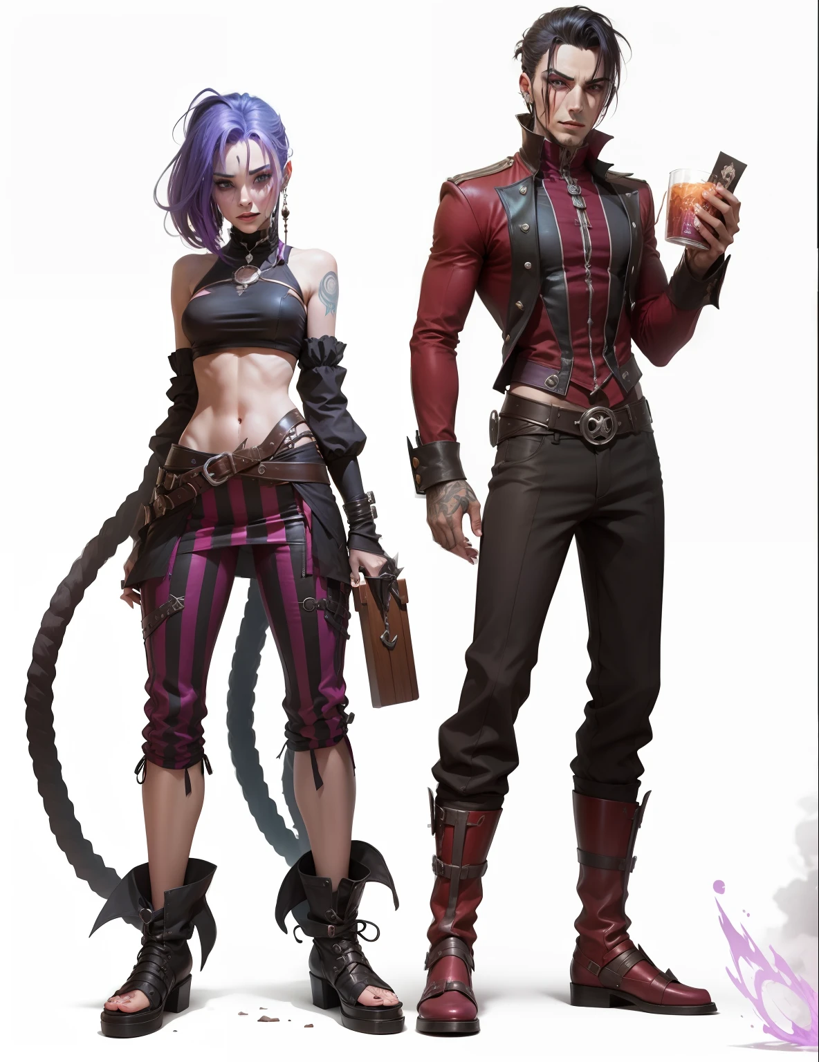 Jinx de Arcane. Um homem com uma cicatriz no rosto. Jinx, Arcane