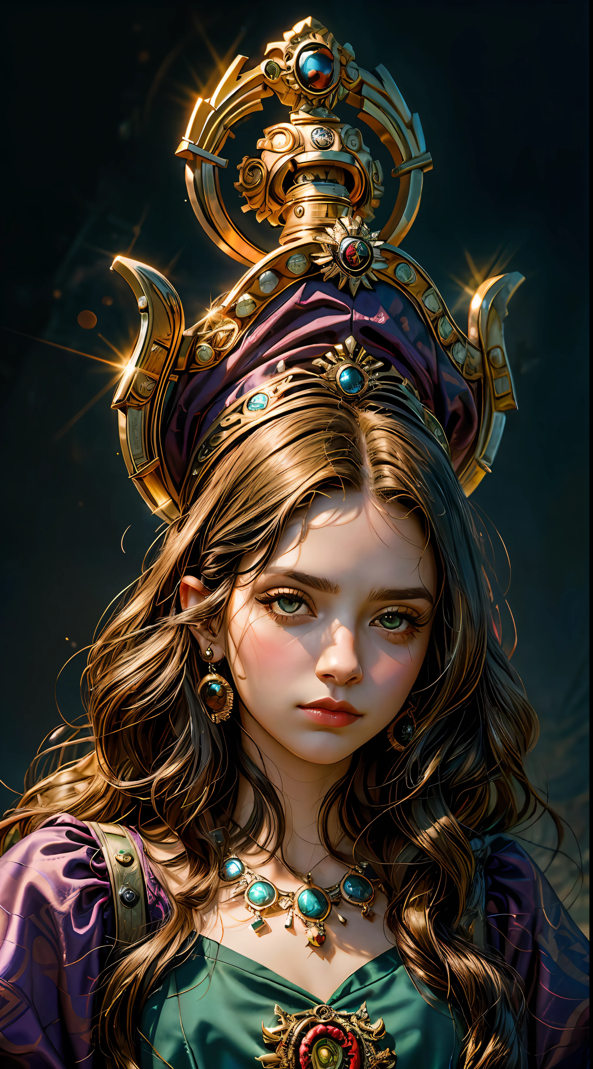 (8k, Foto RAW, extremely high quality), A beautiful woman with long curly hair and a black background is looking at the camera with a serious look on her face, rechonchudo, (olhos heterocromia cintilantes:1.2), (Menina latina bonita, Mista africana), (mulher de pele negra)++, Chinwe Chukwuogo-Roy, fotografia de retrato, defined facial features, Studio portrait, um retrato, Escola Americana de Barbizon, VSCO, 20 anos, Modelo europeu, (8k UHD:1.1), (filmic grain:1.1), (Foto RAW:1.1), Full Resolution, pele altamente detalhada, cabelo detalhado, DSLR, foco nítido, High definition, fotografia de alta qualidade, intrincado