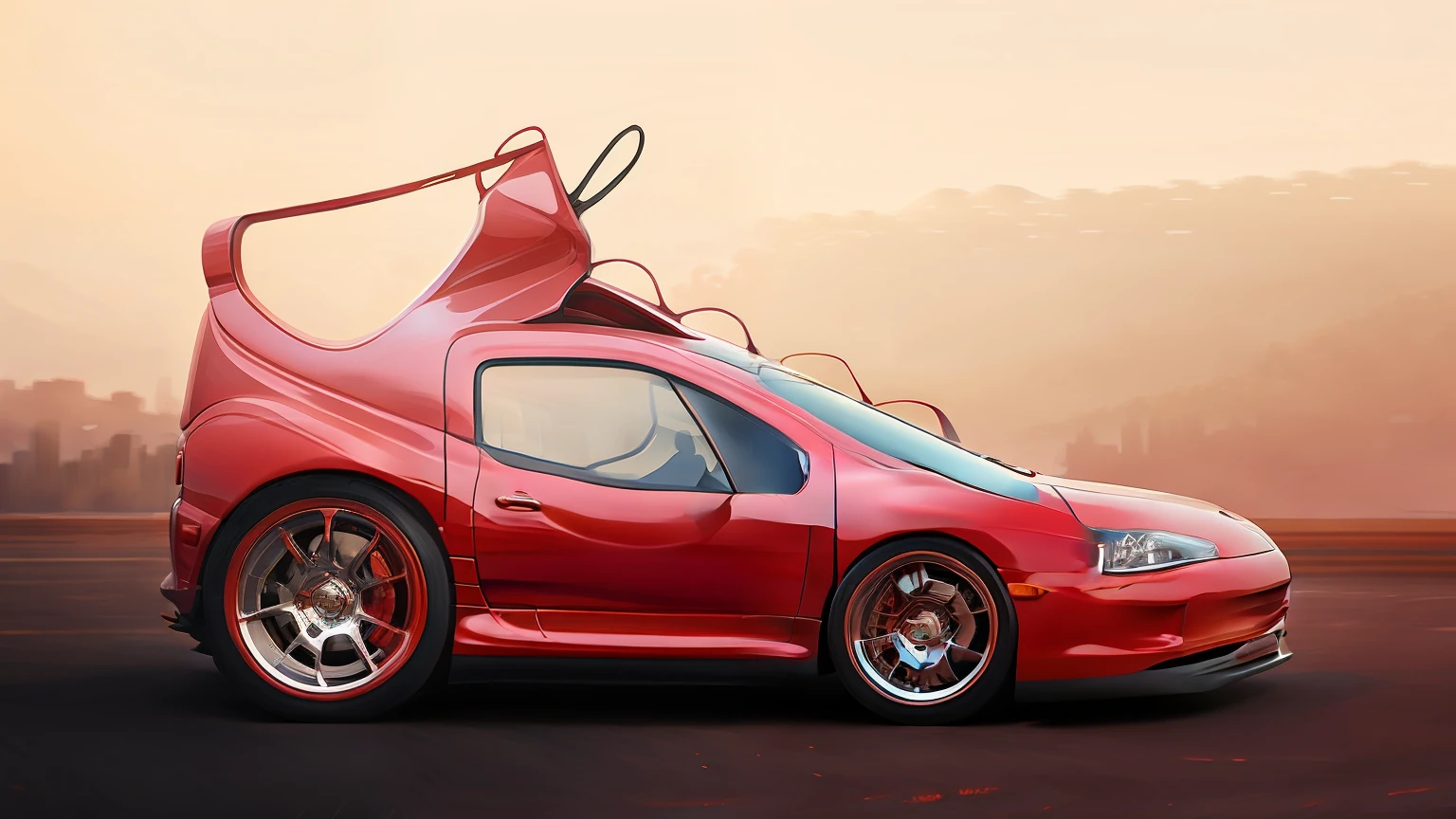 a cartoon of a car with a large shoe on the back, sneaker design, design do carro, Conceptual art of basketball tennis, arte conceitual do carro, stylized digital illustration, Criado no Adobe Illustrator, carro de corrida, conceito de carro, vehicle design, Vehicle illustration, feito com ilustrador, Sob o piloto, Carro de corrida, commercial illustration, miniatura de um carro esportivo, arte do design automotivo