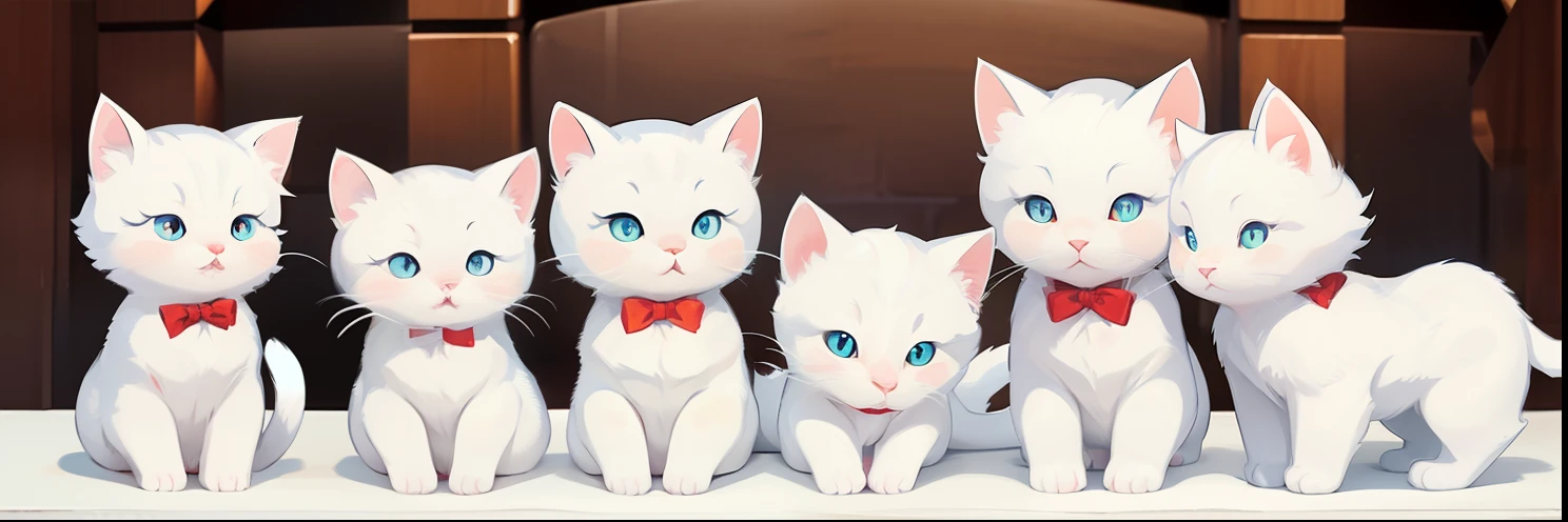 Cute white kittens　The warm