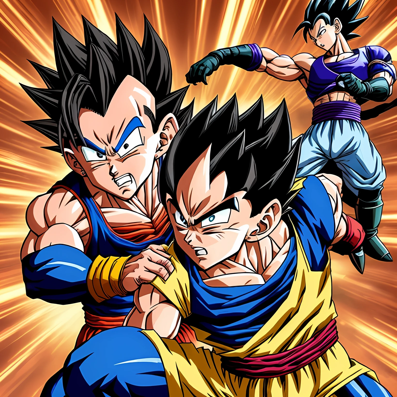 Gohan and vegeta fighting