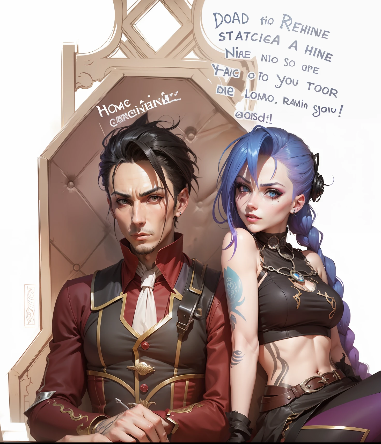 Jinx de Arcane. Um homem com uma cicatriz no rosto. Jinx,  Arcane