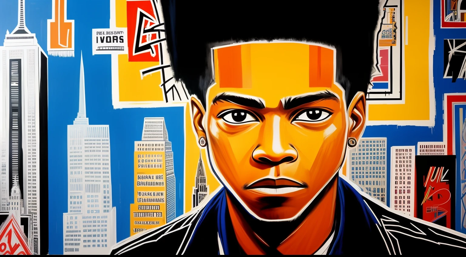 Basquiat's paintings、Wall Street、Detailed light、artworks、an extremely devious and beautiful、buliding、newyork、cache、money、brother