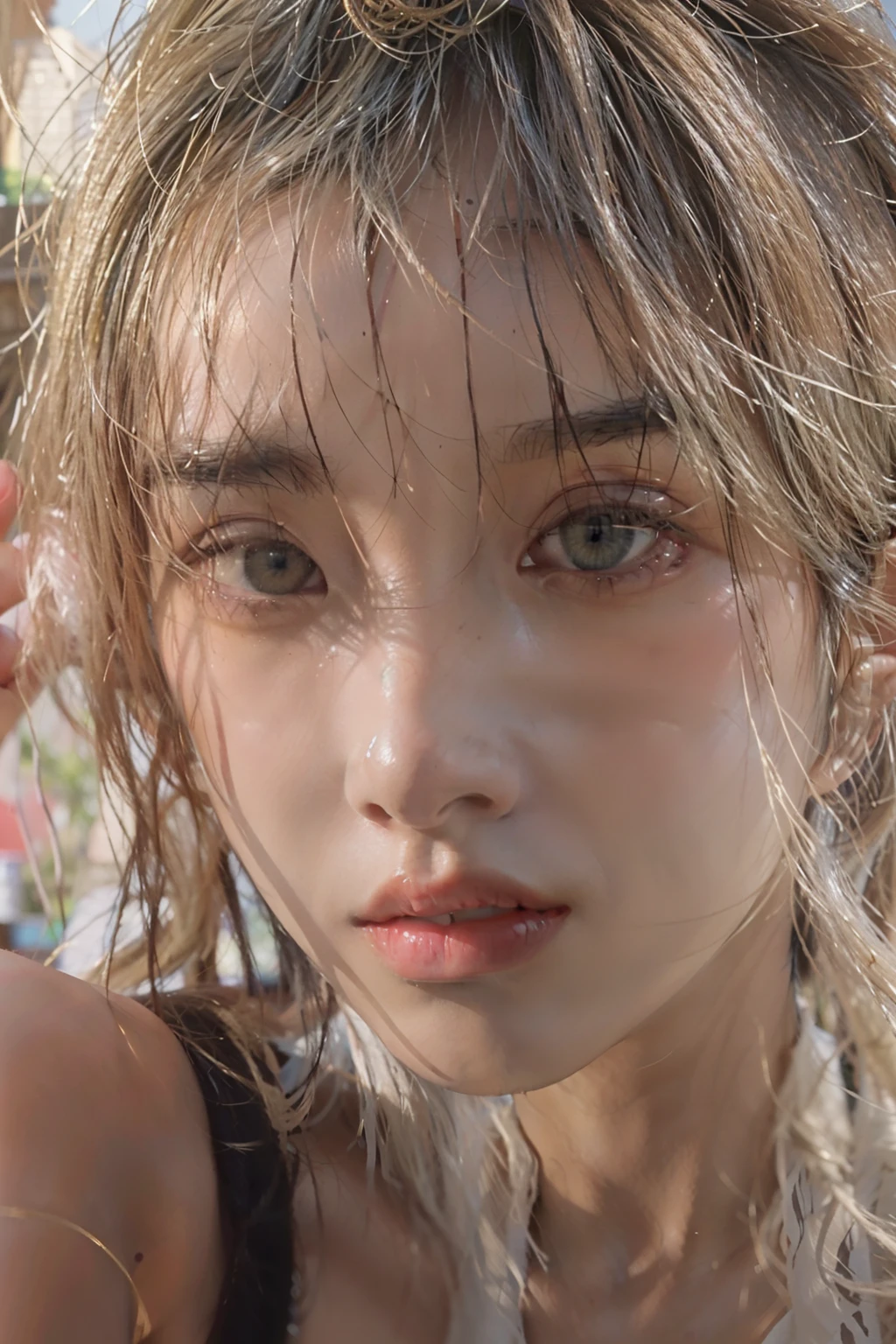 8K,Best quality, masterpiece, ultra high res, (photorealistic:1.4), raw photo, (Authentic skin texture:1.3), (film grain:1.3), (selfie angle),1girl,beautiful detailed eyes and face,masterpiece, best quality,close-up,upper bod,