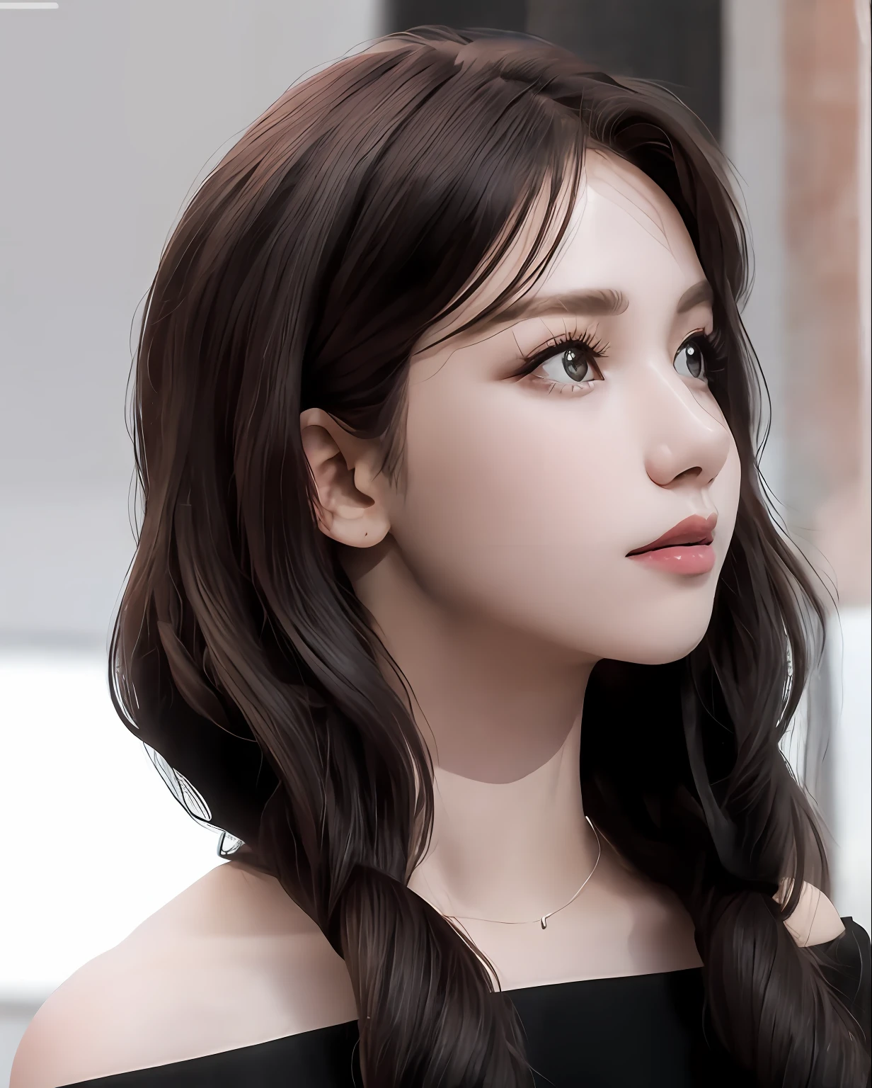 There is a woman standing in front of the camera, full bodyesbian, short_hair, Posing for Art Photos, cluster、elegant portrait, a blond、the wind、Photo Portrait 4K, 50mm portrait, looking her shoulder, a photography of a beautiful woman, elegant profile pose, 60mm portrait, photo portrait, portrait of a beautiful model, profile pose, fine art portrait photography, Sensual Woman, elegant profile pose、rightward