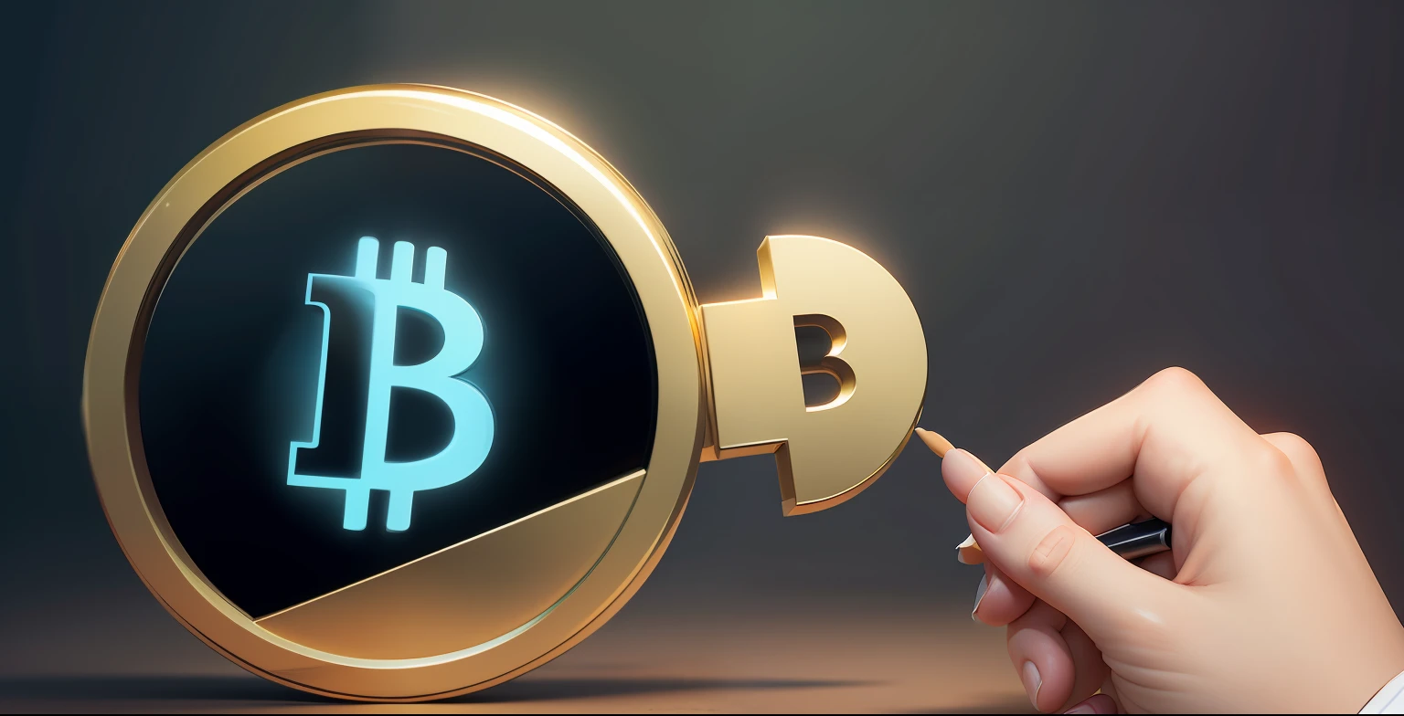 um Touro, (estilo desenho animado) with Bitcoin price chart in the background