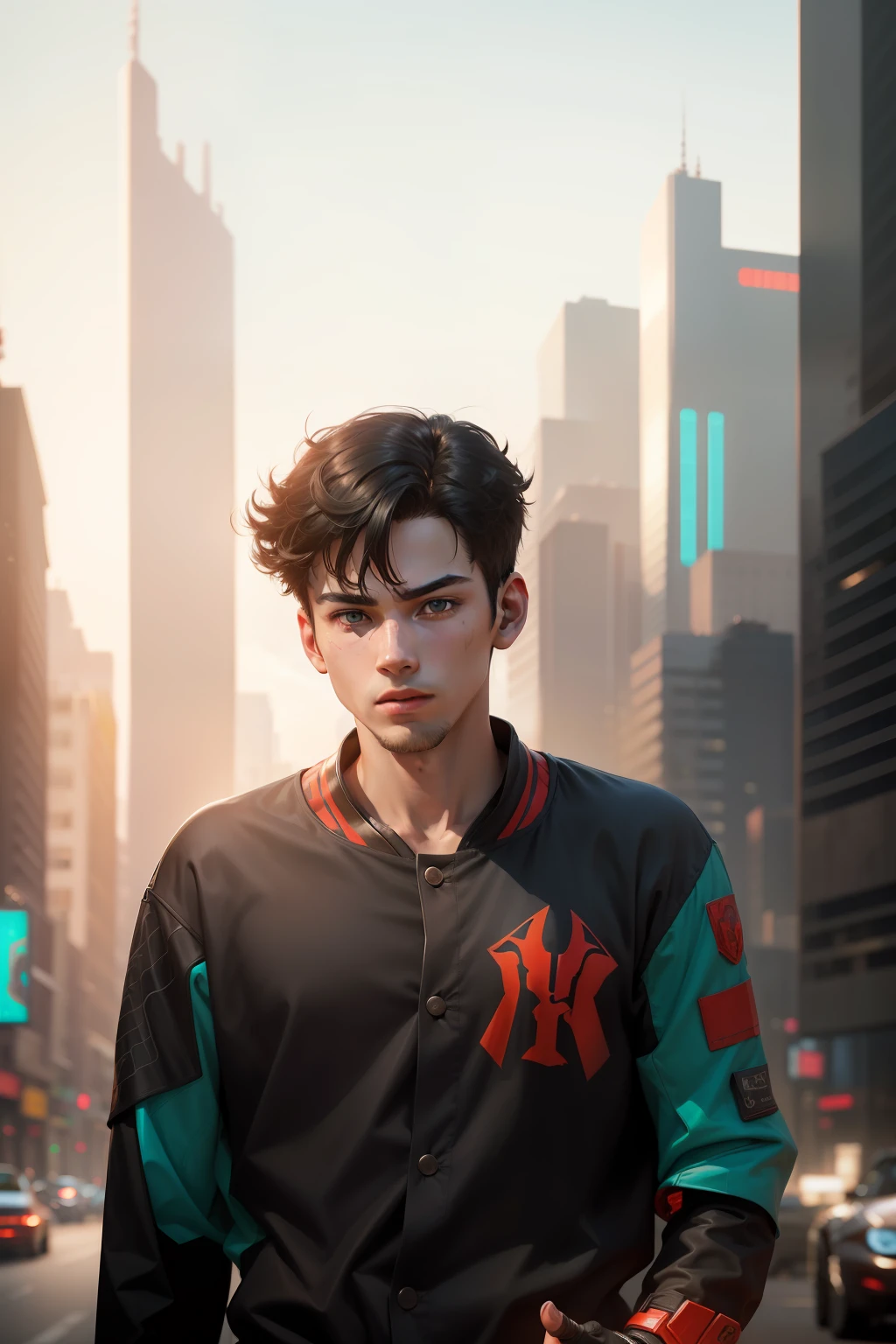 (1boy:1.3), solo, ((very detailed face)))), ((very detailed eyes and face)))), beautiful detail eyes, body parts__, full body, full body, official art, unified 8k wallpaper, super detailed, beautiful and beautiful, beautiful, masterpiece, best quality, original, masterpiece, super fine photo, best quality, super high resolution, realistic realism, sunlight, full body portrait, amazing handsome, dynamic pose, delicate face, vibrant eyes, (from the front), wearing Spider-Man suit, red and black color scheme, solid green background, detailed face, messy, gorgeous, highly detailed skin, realistic skin details, clear focus, 8k UHD, DSLR, high quality, film grain, fair skin, photo realism, lomography, translucent, (cyberpunk: 1.2), (semi-mechanical body: 1.2) realistic face