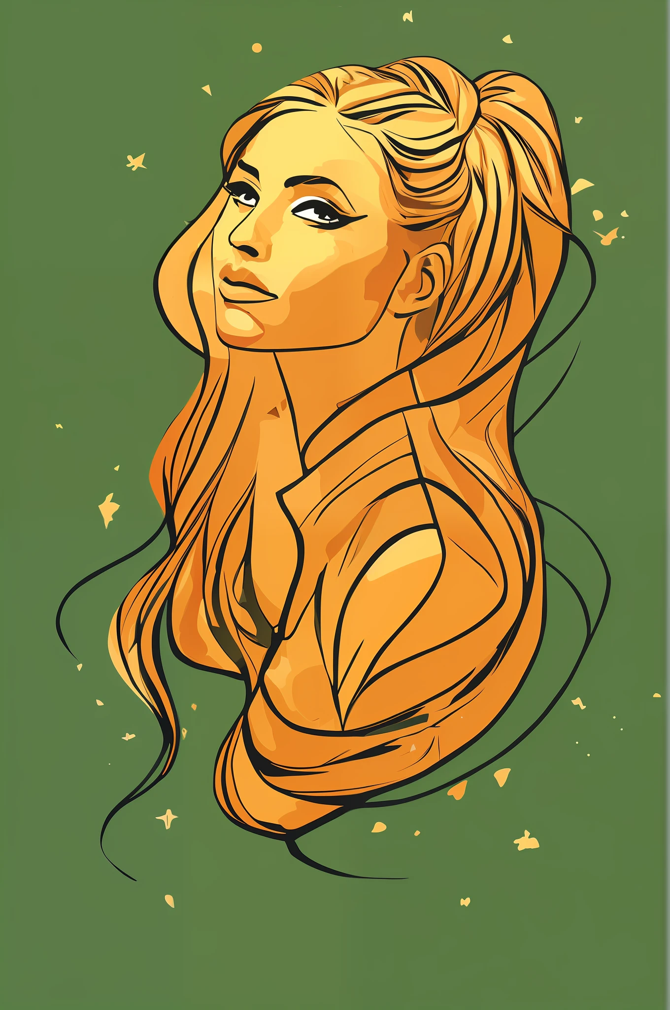 a drawing of a woman with long hair and a ponytail, charlie bowater art style, style of charlie bowater, charlie bowater character art, inspired by Charlie Bowater, in style of charlie bowater, drawn in the style of artgerm, loish art style, artgerm portrait, by Charlie Bowater, in the art style of bowater, a white background vectorize neon style color green neon