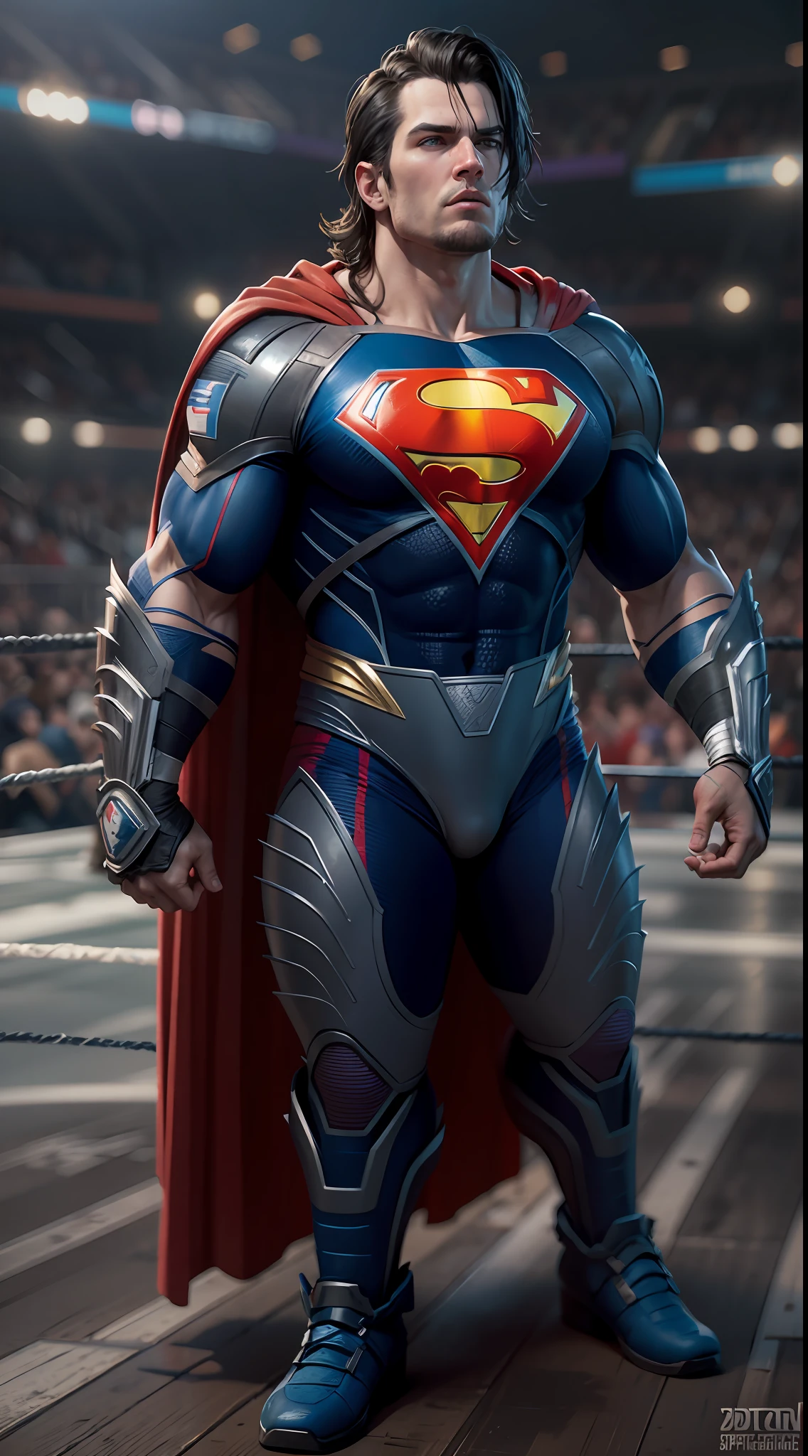 wwe superman, octane render, unreal engine, highly detailed, intricate
