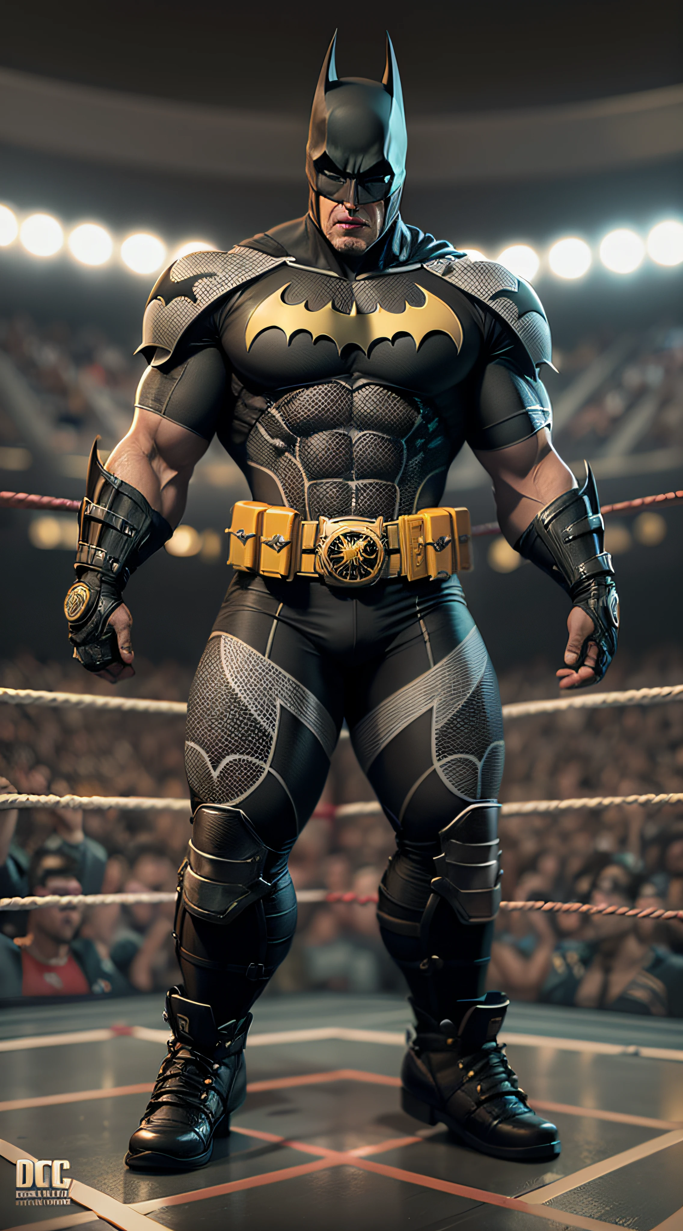 wwe batman, octane render, unreal engine, highly detailed, intricate