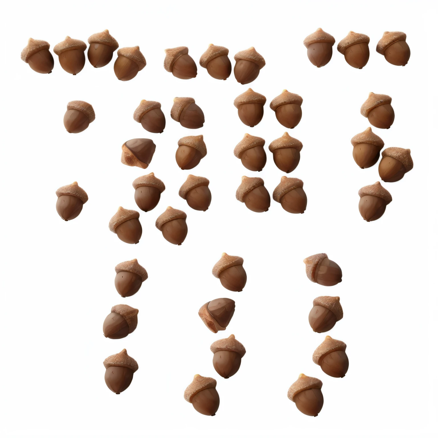 photorealistic acorns with natural colors (extremely detailed CG unity 8k wallpaper, masterpiece, best quality, ultra-detailed), (best illumination, best shadow,)