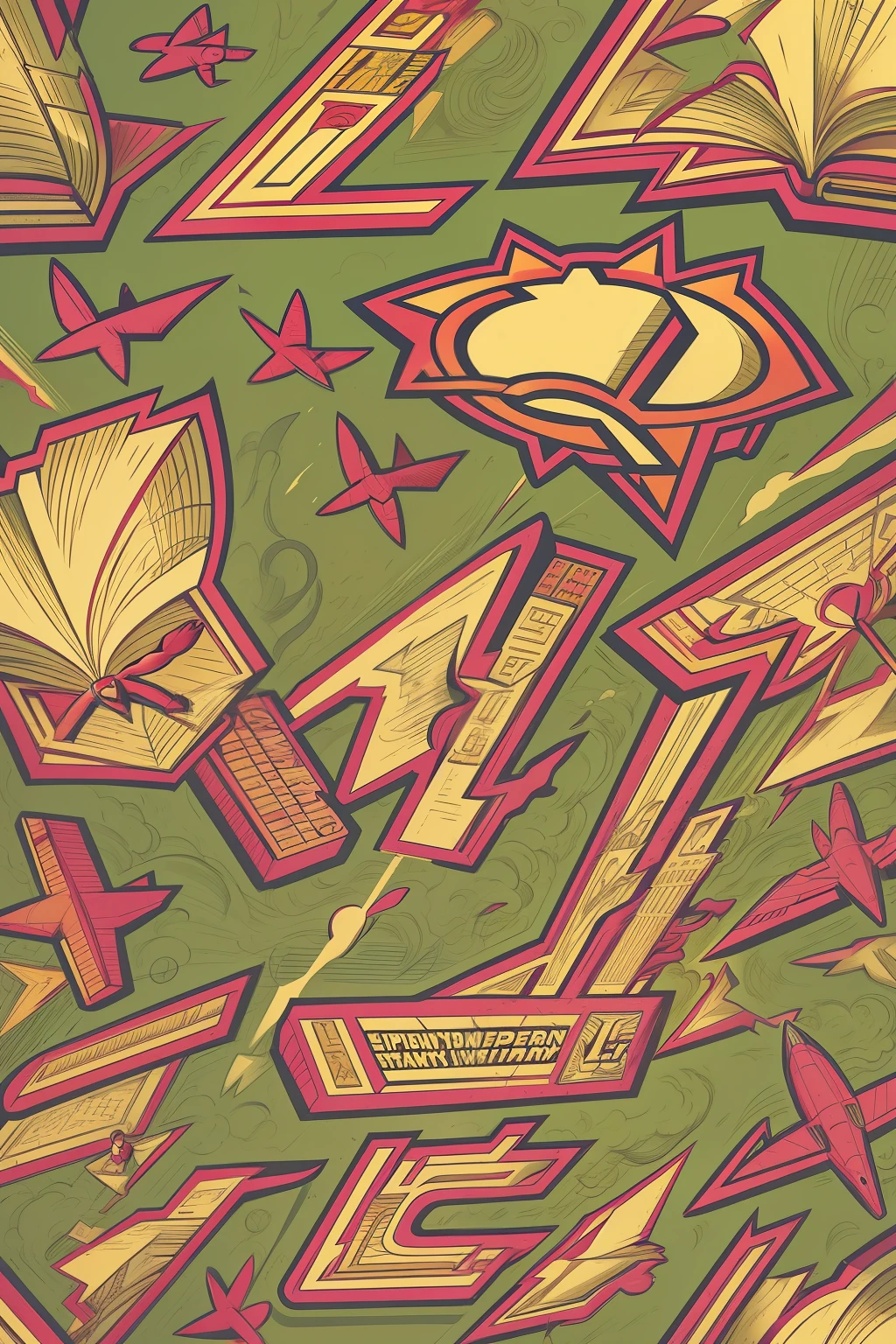 superhero flying, letter l, academy