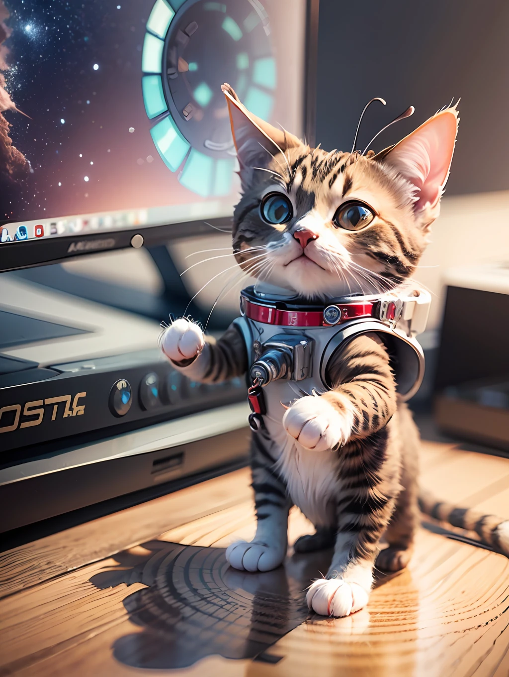 astronaut cat, half human half butterfly boy flying, aliens modeling clay animation ship, hyper realism, hyper perfectionist, full HD, 3D, 4K, ultra realistic. --auto --s2