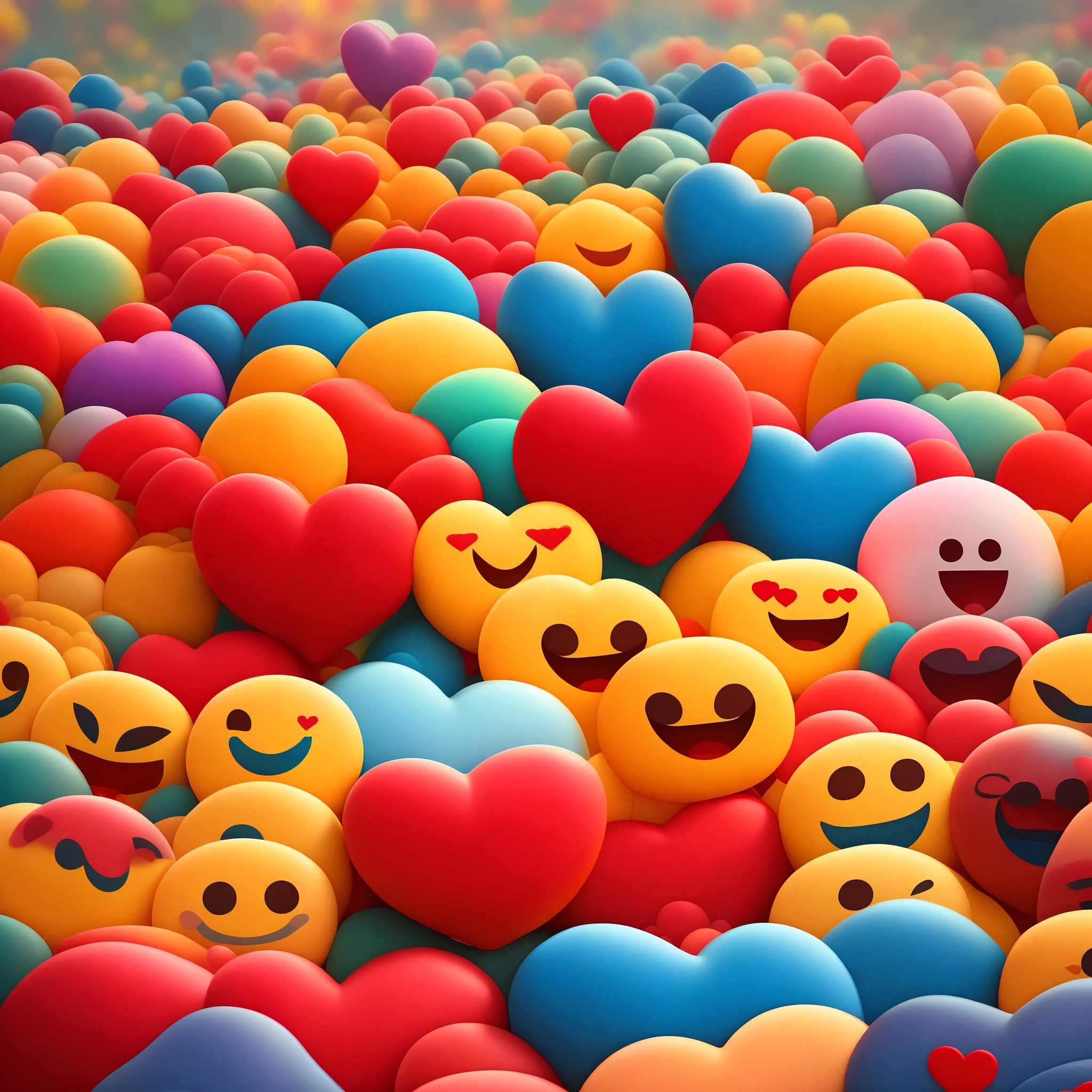 The image that accompanies this content is a true festival of colors and emotions! No centro da imagem, We see a huge red heart, representing the love and connection that emojis bring to our lives. Around the heart, There's a cascade of emojis, each with a unique expression - smiling faces, tears of joy, risos contagiantes e muito mais. Esses emojis parecem ganhar vida, Jumping and dancing in the air, spreading joy and fun wherever they go. Behind that scene, A beautiful rainbow stretches out, simbolizando a diversidade e a universalidade dos emojis. No topo da imagem, uma mensagem escrita com emojis diz: "Aventura dos Emojis: The universal language of communication". Essa imagem transmite toda a magia e energia contagiante dos emojis, inviting readers to embark on this incredible journey.