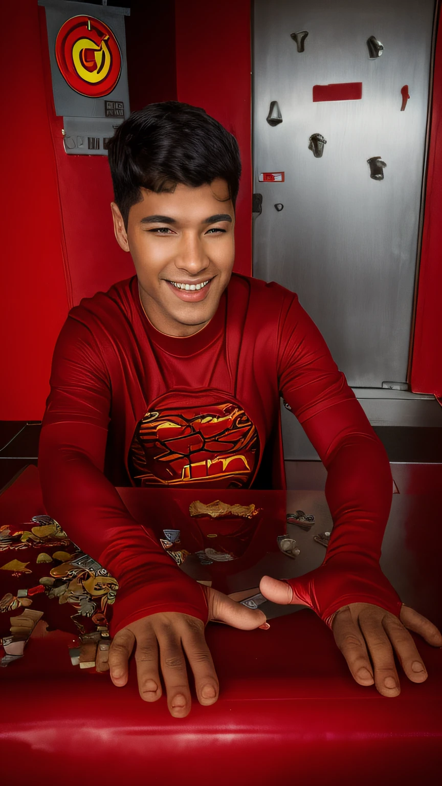 superhero with a red cape