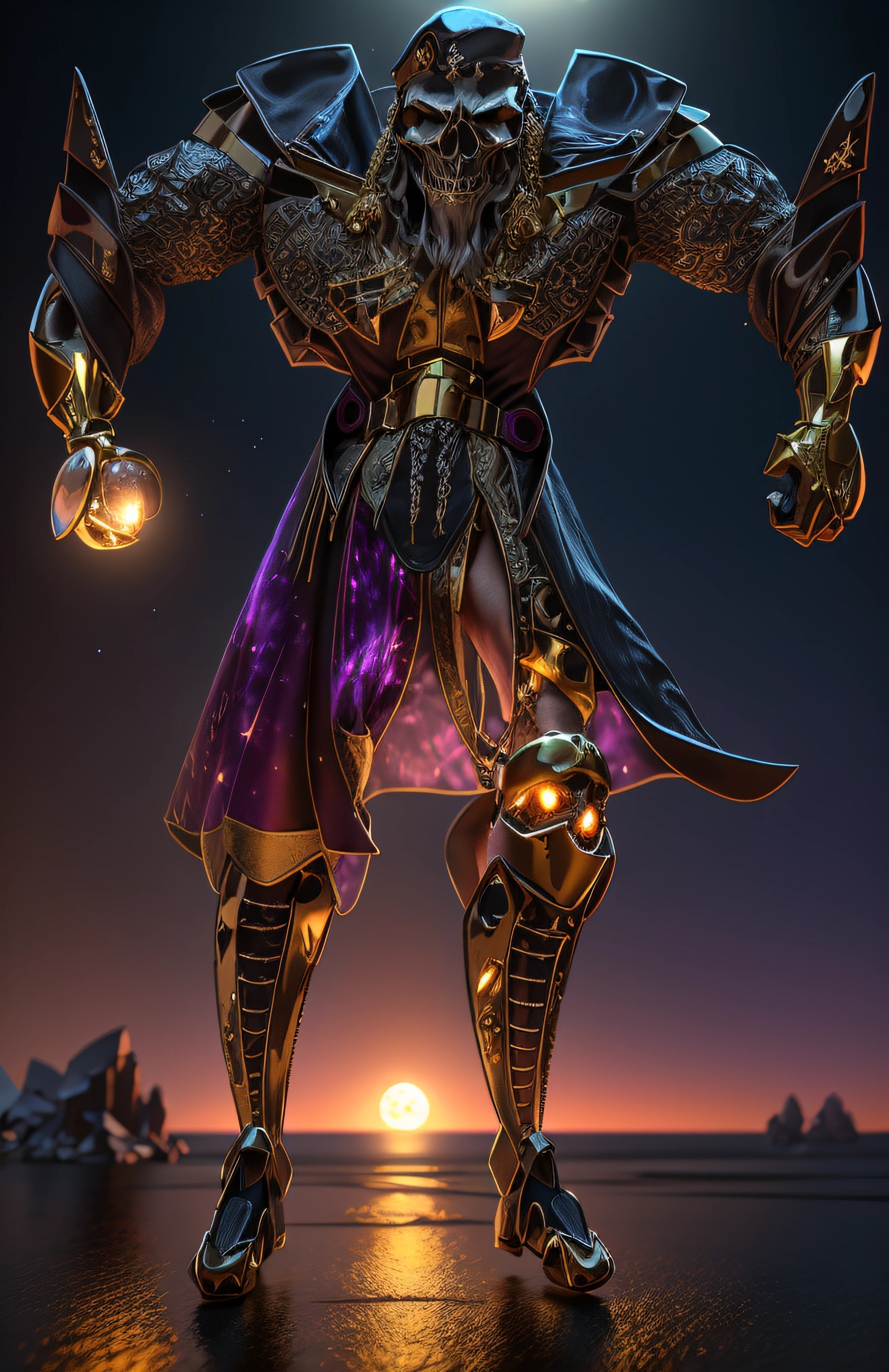 Closeup on the sinister depiction of a skull-themed pirate, pearl color, preto e bege com ouro e diamantes e esmeraldas e rubis, pele feita de neon amarelo, at the mouth of a cave that resembles the mouth of a large skull head, on an island paradise with a beautiful full moon night, Stars in the sky, 3D-rendering, Hyper-realistic graphics, 3D-rendering, 8k, NVIDIA, RTX 4090 | | | | | | | | | | | | | | | | | | | | |, ray tracing, Bokeh, Galaxy scenery,