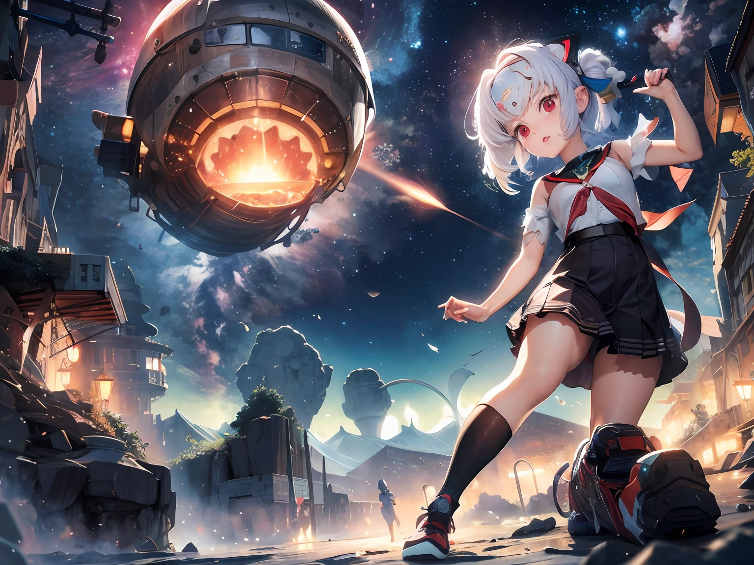 Menina anime com uma espada e uma nave espacial no fundo, Melhor Anime 4K Konachan Wallpaper, estilo anime 4K, Papel de parede anime 4k, Anime Art Wallpaper 4K, Anime Art Wallpaper 4K, 4k anime wallpapers, Anime Wallpaper 4k, 4 k manga wallpaper, Anime Art Wallpaper 8K, papel de parede anime ultra hd, arte de fantasia de anime
