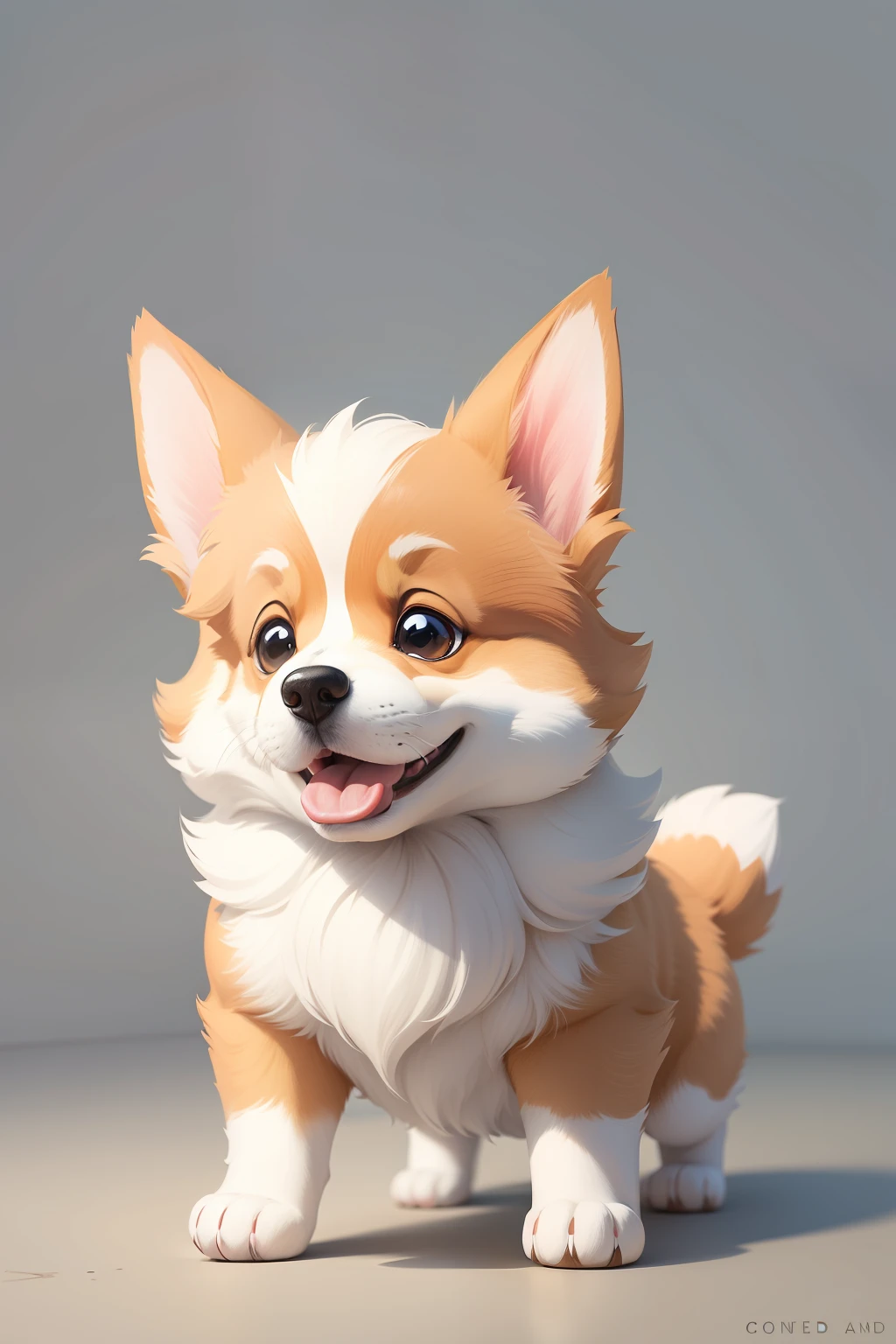Cartoon drawing,Cartoon dog,Corgi,white backgrounid