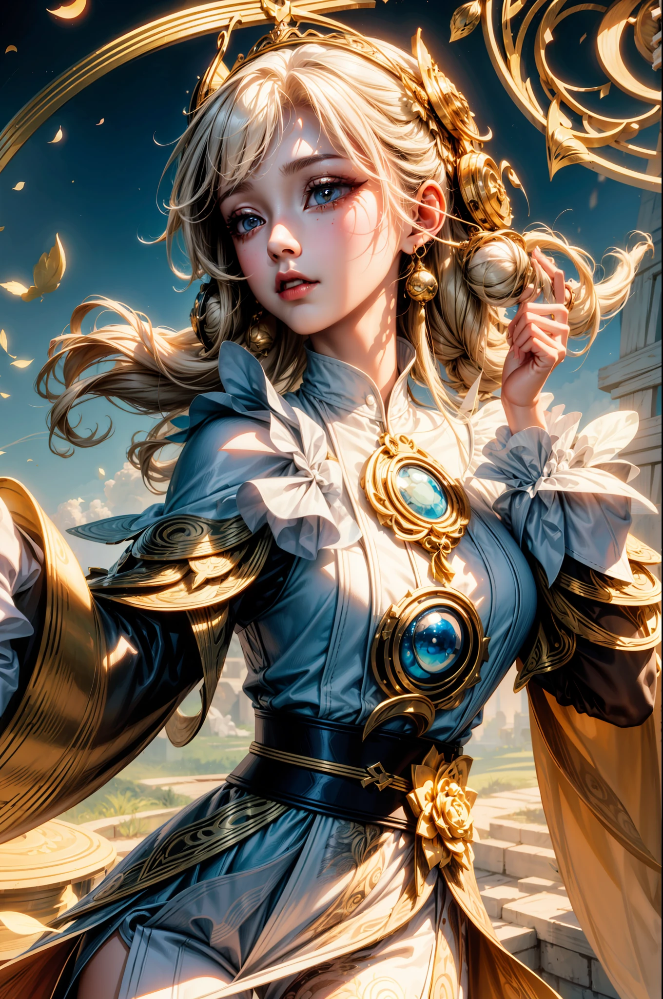 blond hairbl,Royal sister,jofficialart,unity8kwallpaper,ultradetailed,beautifulandaesthetic,masterpiece,bestquality,(zentangle,mandala,tangle,entangle),(fractalart:1.3),1girl,extremelydetailed,dynamicangle,cowboyshot,themostbeautifulformofchaos,elegant,abrutalistdesigned,vividcolours,romanticism,byjamesjean,robydwiantono,rosstran,francisbacon,michalmraz,adrianghenie,petracortright,gerhardrichter,takatoyamamoto,ashleywood,atmospheric,ecstasyofmusicalnotes,streamingmusicalnotesvisible