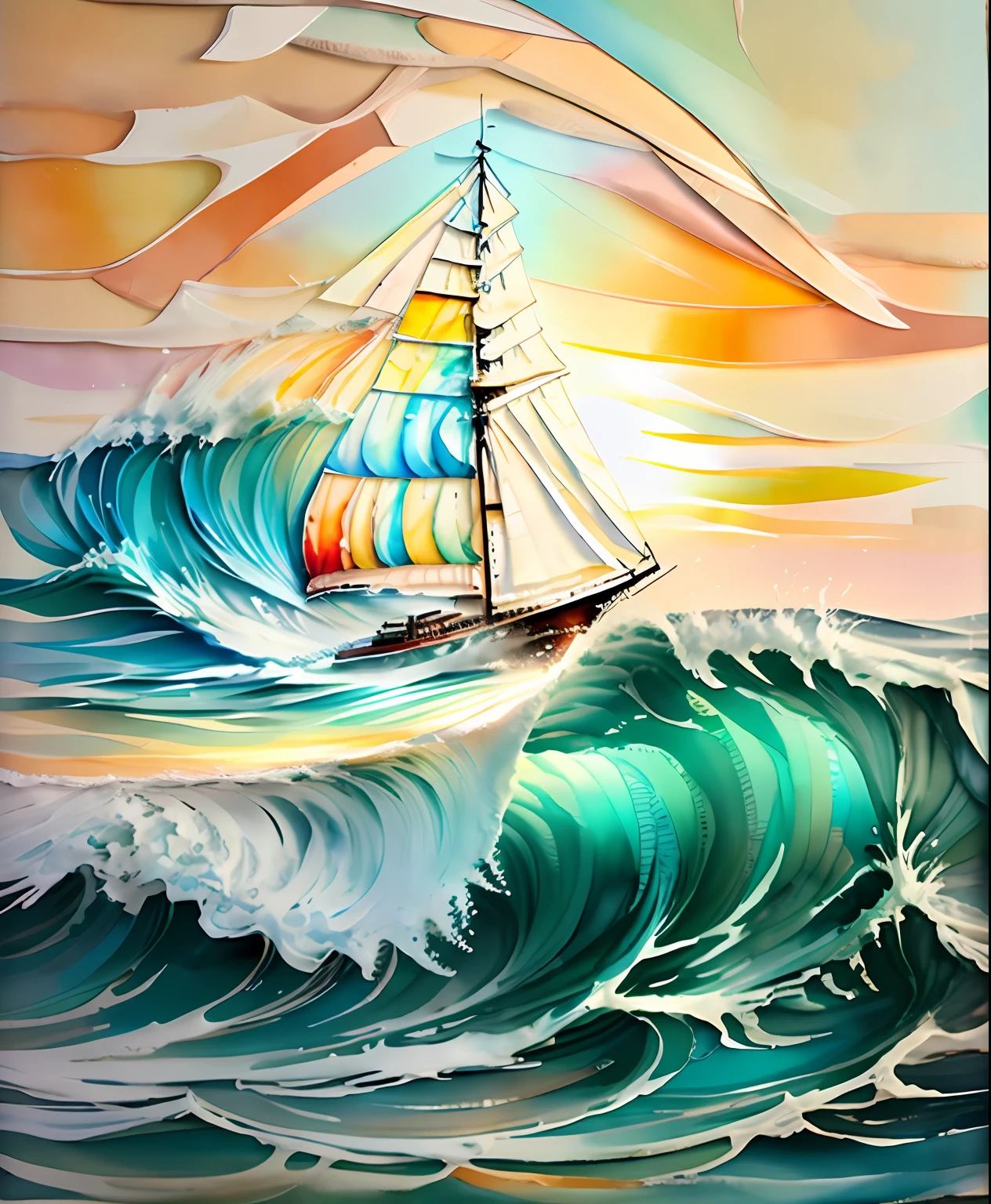 boat, sea, wave, sunrise, Alcohol ink and impasto mix painting, explosion,
yang08k, beautiful, colorful,
masterpieces, top quality, best quality, official art, beautiful and aesthetic,