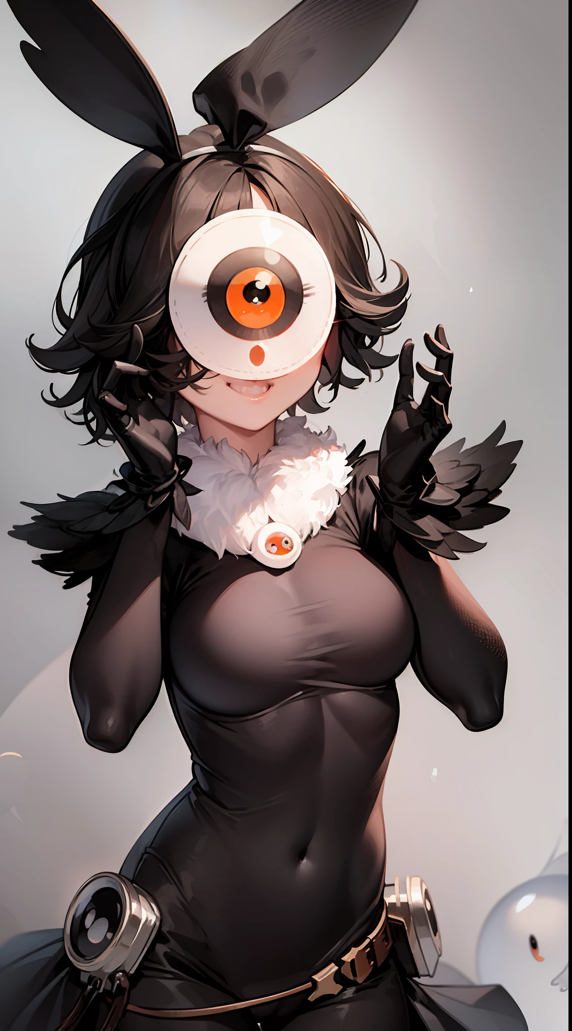 solo, anthro bird, beak, headshot portrait, goofy expression, (googly eyes, googlyeyes:1.1),