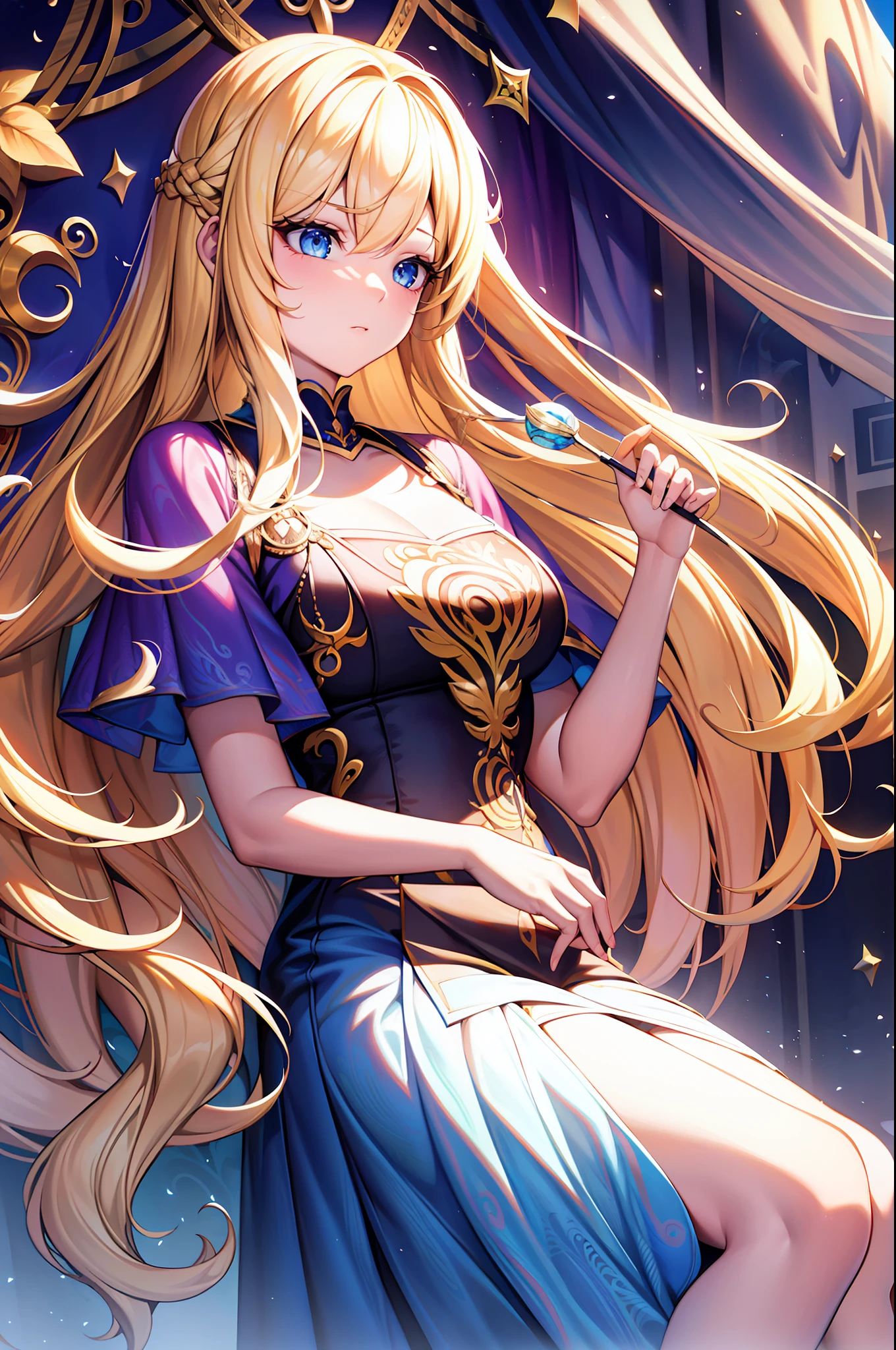 blond hairbl，Royal sister，jofficialart,unity8kwallpaper,ultradetailed,beautifulandaesthetic,masterpiece,bestquality,(zentangle,mandala,tangle,entangle),(fractalart:1.3),(1girl:1.1),extremelydetailed,dynamicangle,cowboyshot,themostbeautifulformofchaos,elegant,abrutalistdesigned,vividcolours,romanticism,byjamesjean,robydwiantono,rosstran,francisbacon,michalmraz,adrianghenie,petracortright,gerhardrichter,takatoyamamoto,ashleywood,atmospheric,ecstasyofmusicalnotes,streamingmusicalnotesvisible