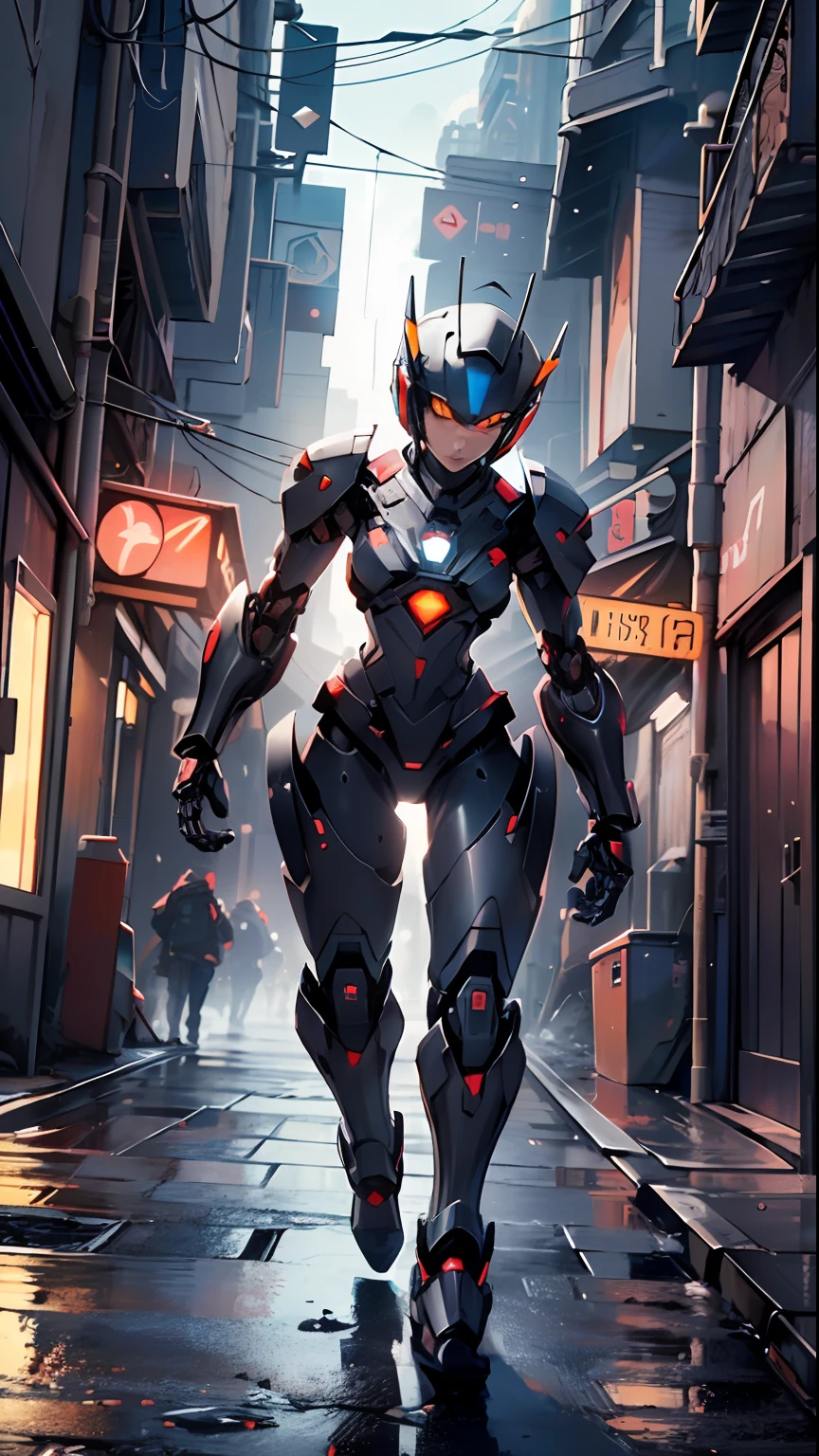 (((tiny little robot))) with ((((TV head)))). He has (((shaped like a cube with mechanical arms and legs))), and a (((screen on his face))) that displays emoticons and coded messages.
(dynamic pose:1.0), solo focus, centered, scale to fit dimensions, Rule of thirds,
outdoors, ((night view)), (cyberpunk night street Background: 1.5,dark sky,alleyway,lonely alley,thick clouds, detailed background:1.25),
(best quality), (high resolution), (sharp focus), (ultra detailed), (extremely detailed), (extremely high quality artwork), 8k_wallpaper, (extremely detailed CG 8k),(very fine 8K CG), ((hyper super ultra detailed perfect piece)), flawless, (((masterpiece))), illustration, vibrant colors, (intricate), High contrast, Selective lighting, Double exposure, HDR (High Dynamic Range), Post-processing, Background blur,