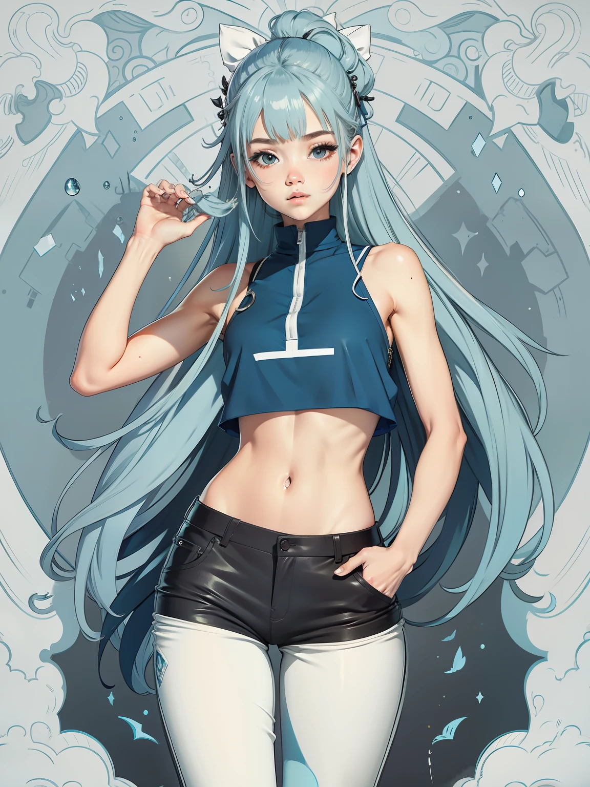 shorter pants，bare thighs
